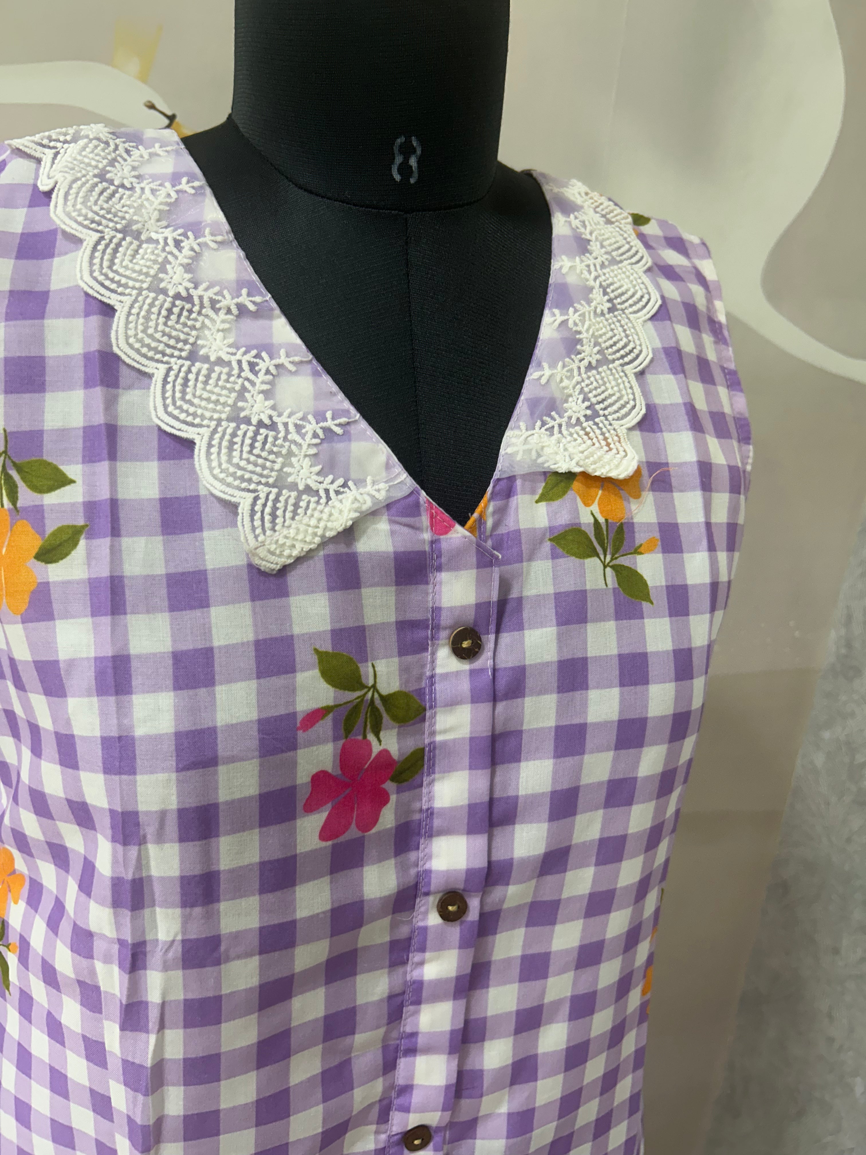 Mul cotton checks frock