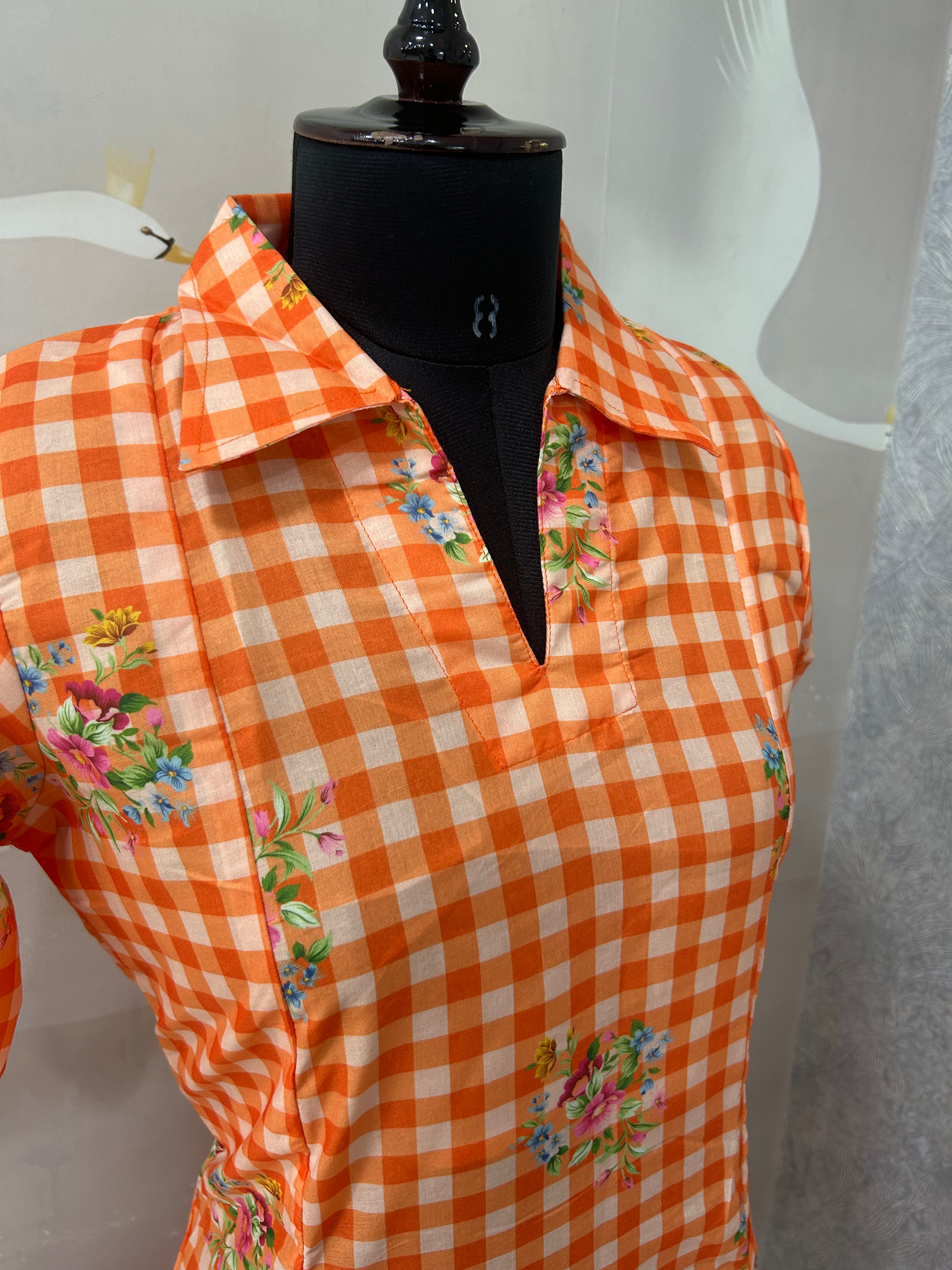 Mul cotton checks frock