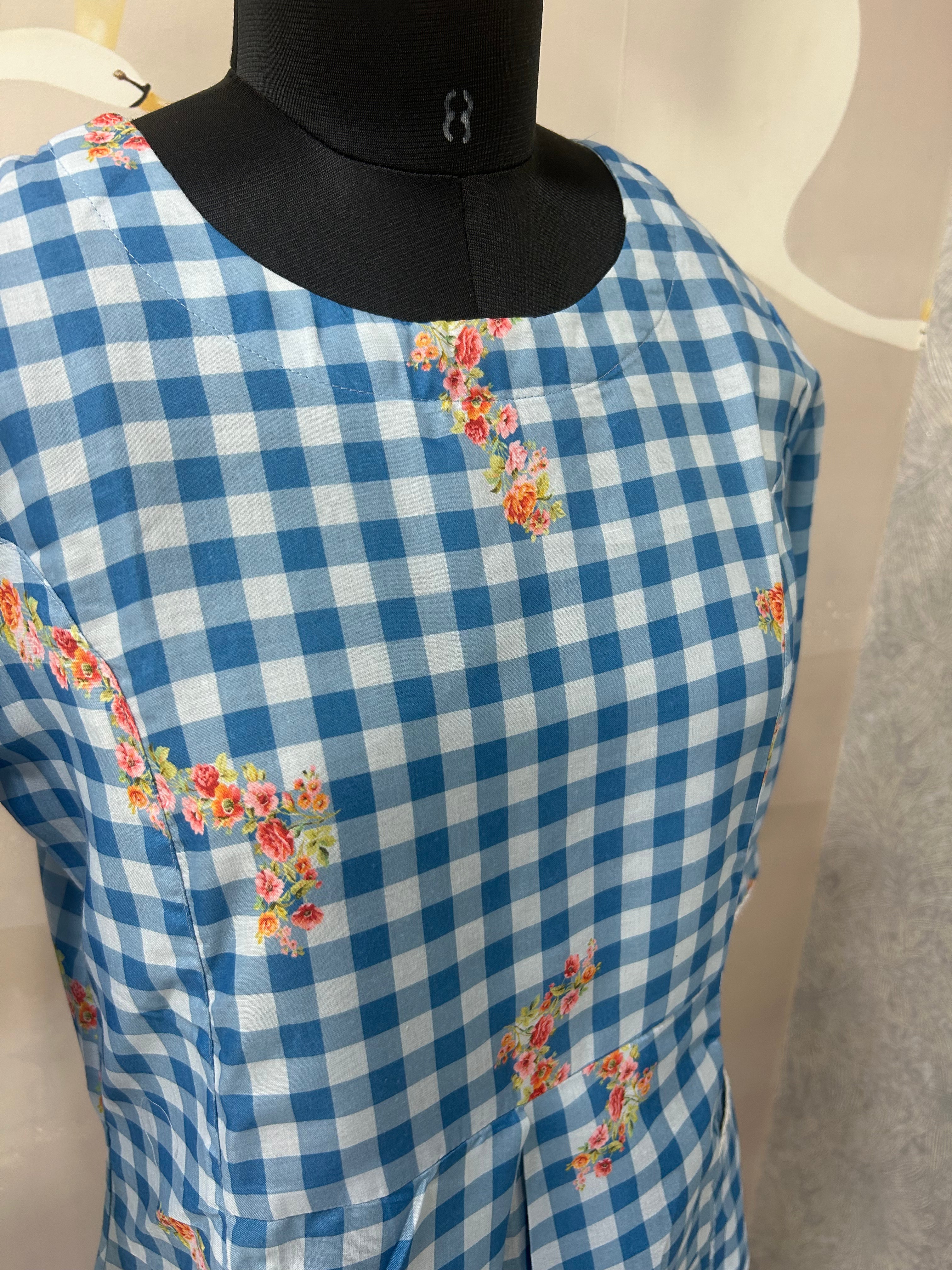 Mul cotton checks frock