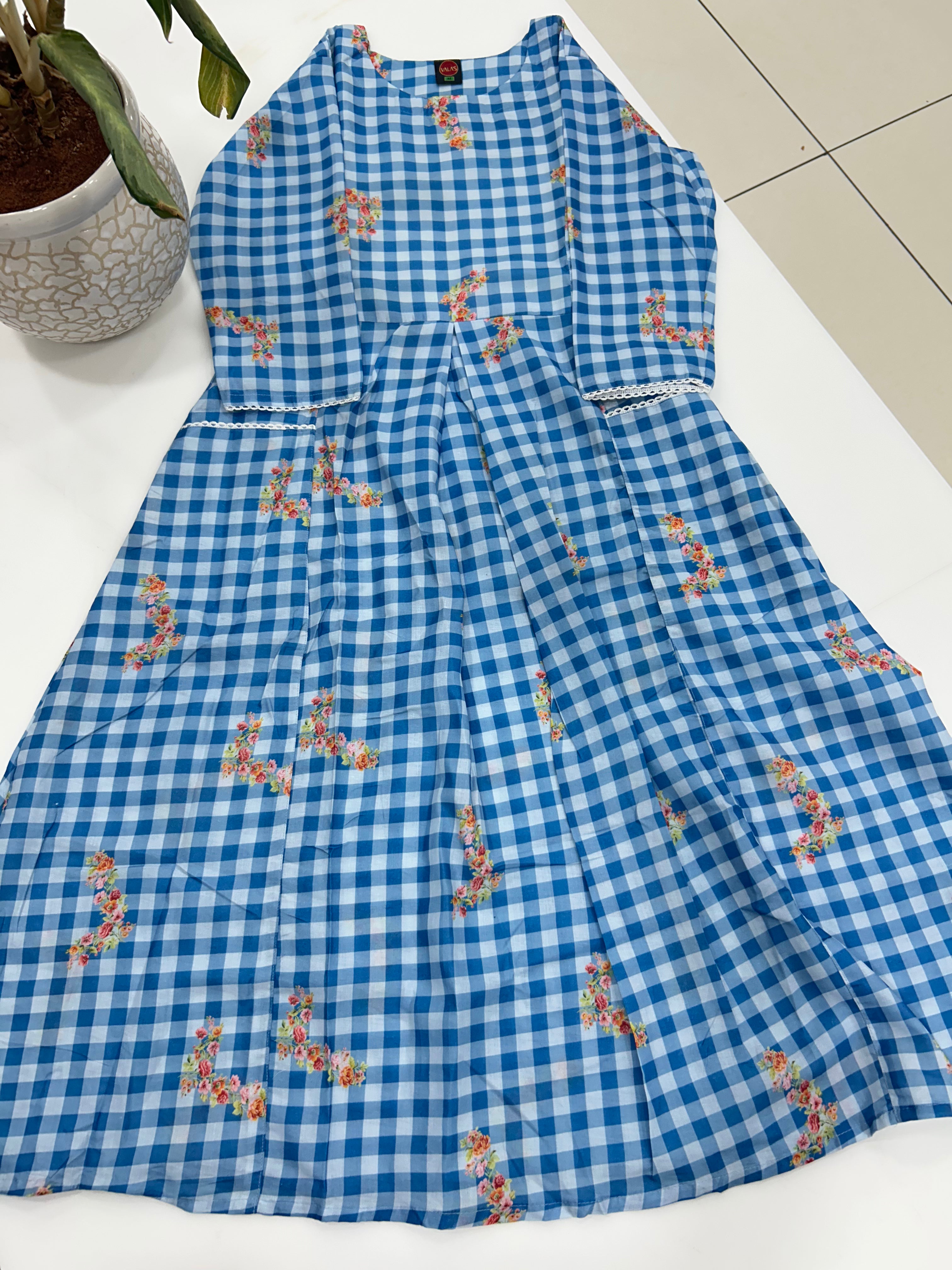 Mul cotton checks frock