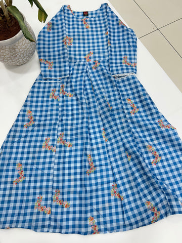 Mul cotton checks frock