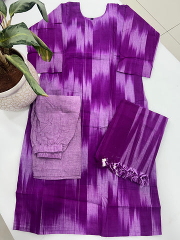 Ikkat cotton 3-piece set