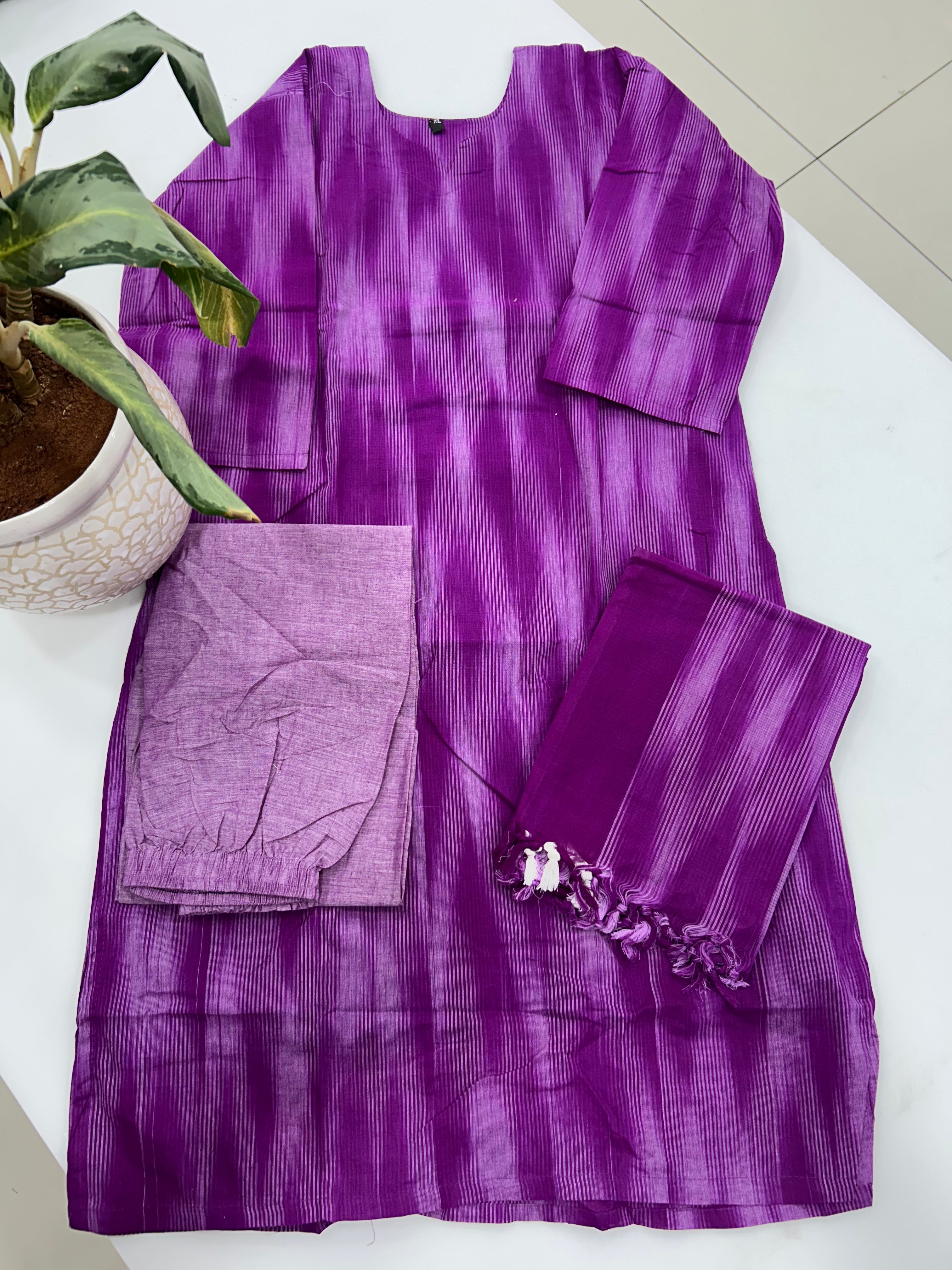Ikkat cotton 3-piece set