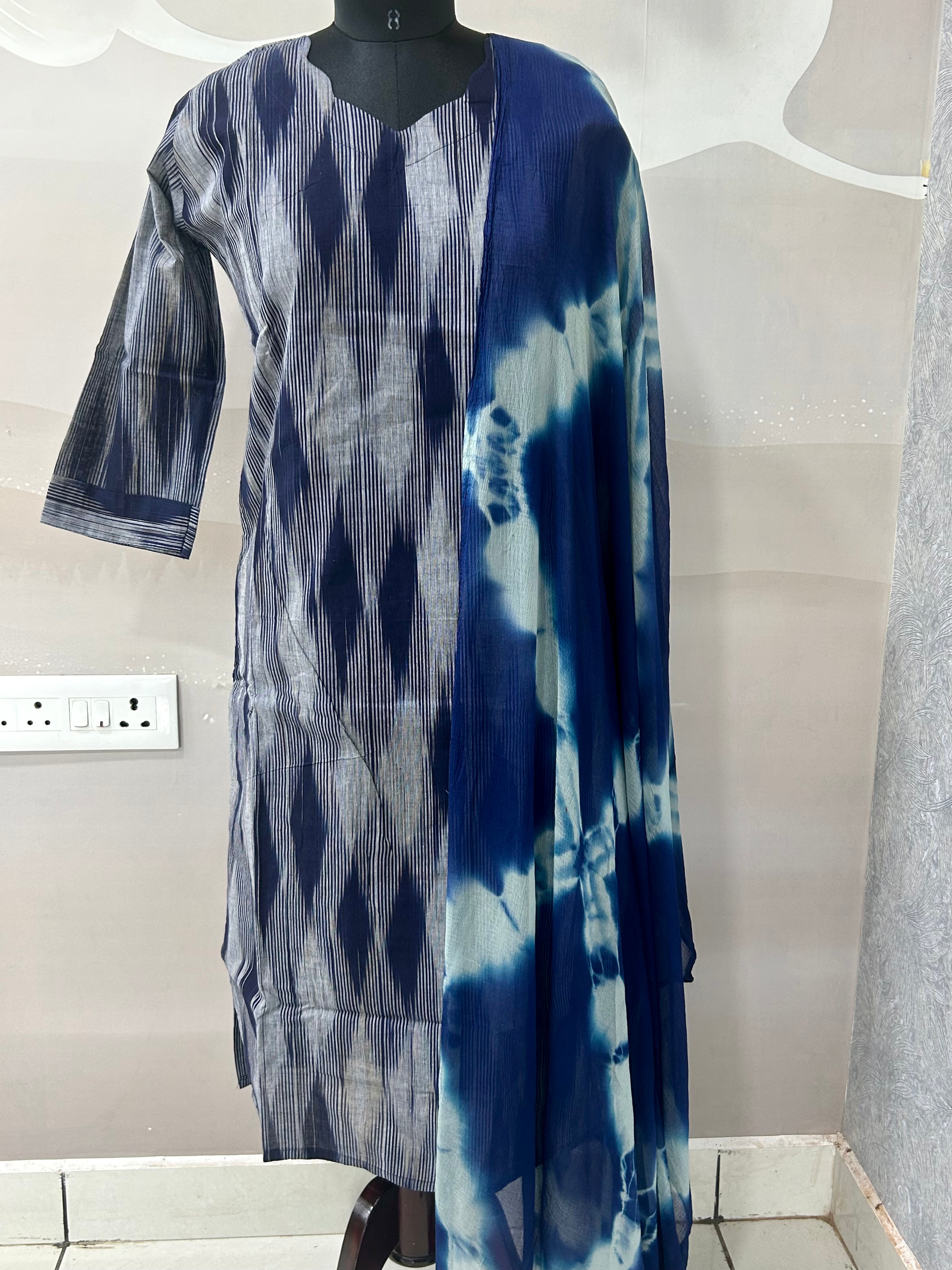 Ikkat cotton 3-piece set