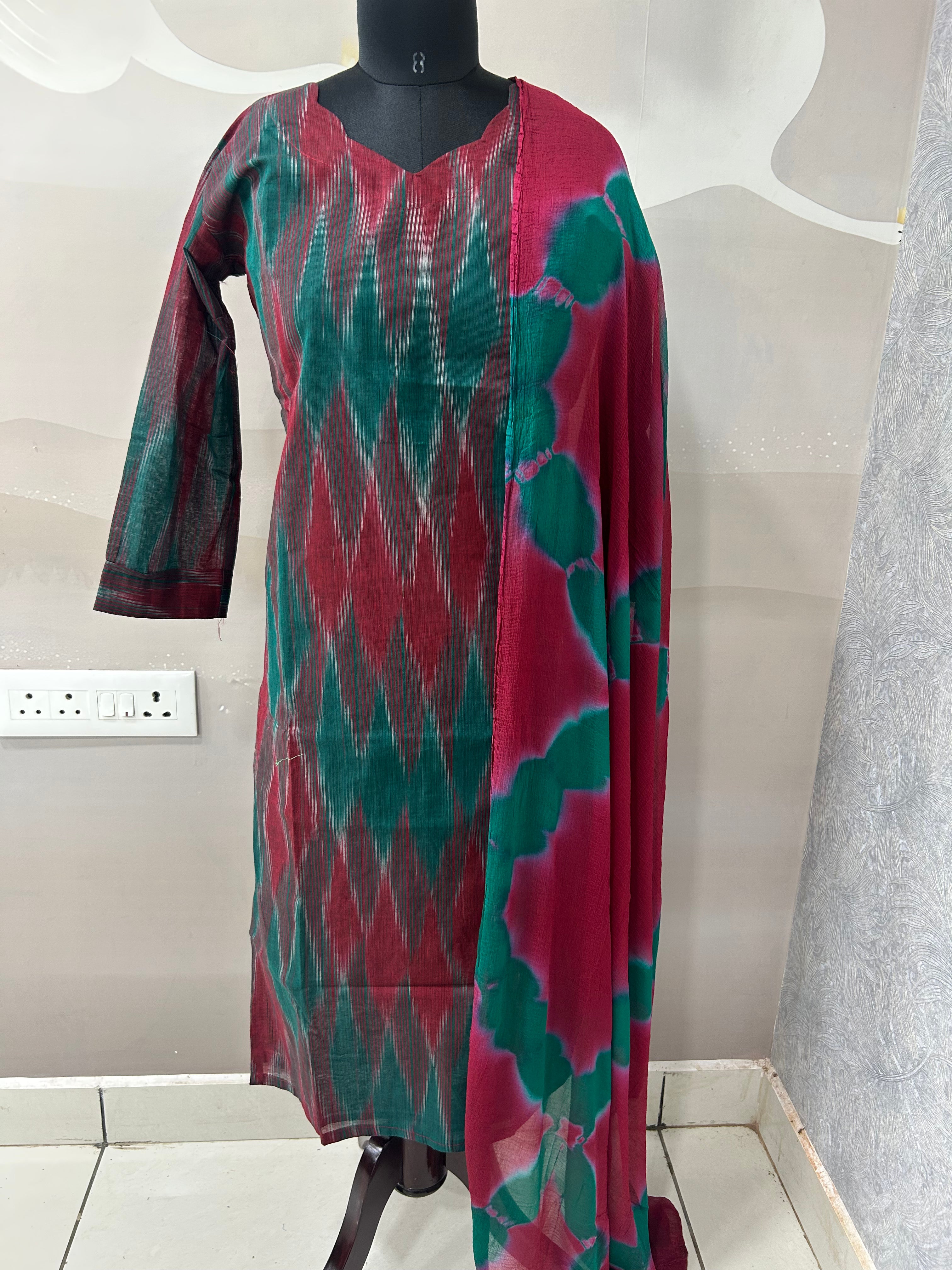 Ikkat cotton 3-piece set