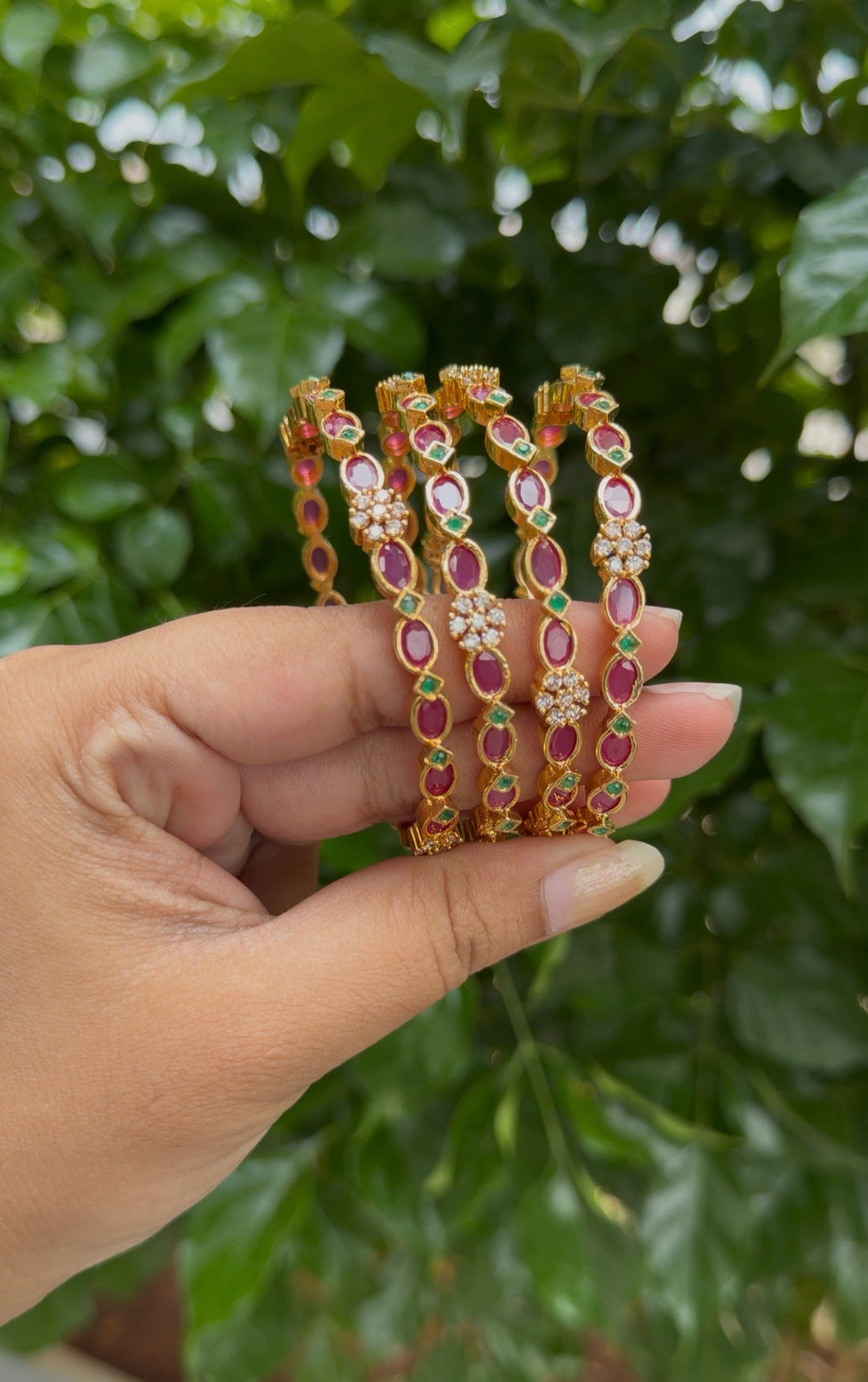 Beautiful pota stone bangles (set of 2 )