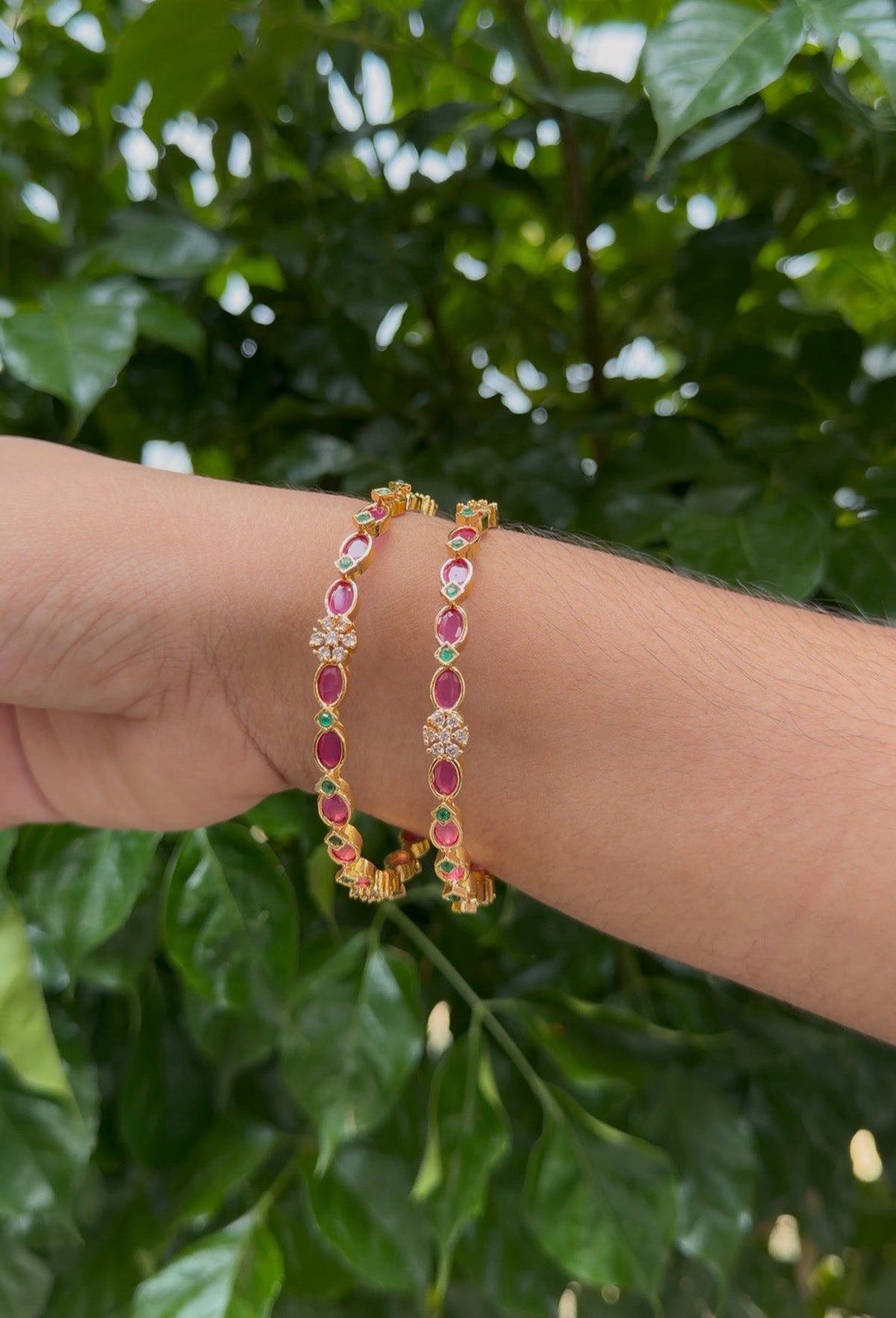 Beautiful pota stone bangles (set of 2 )