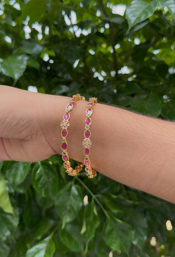 Beautiful pota stone bangles (set of 2 )