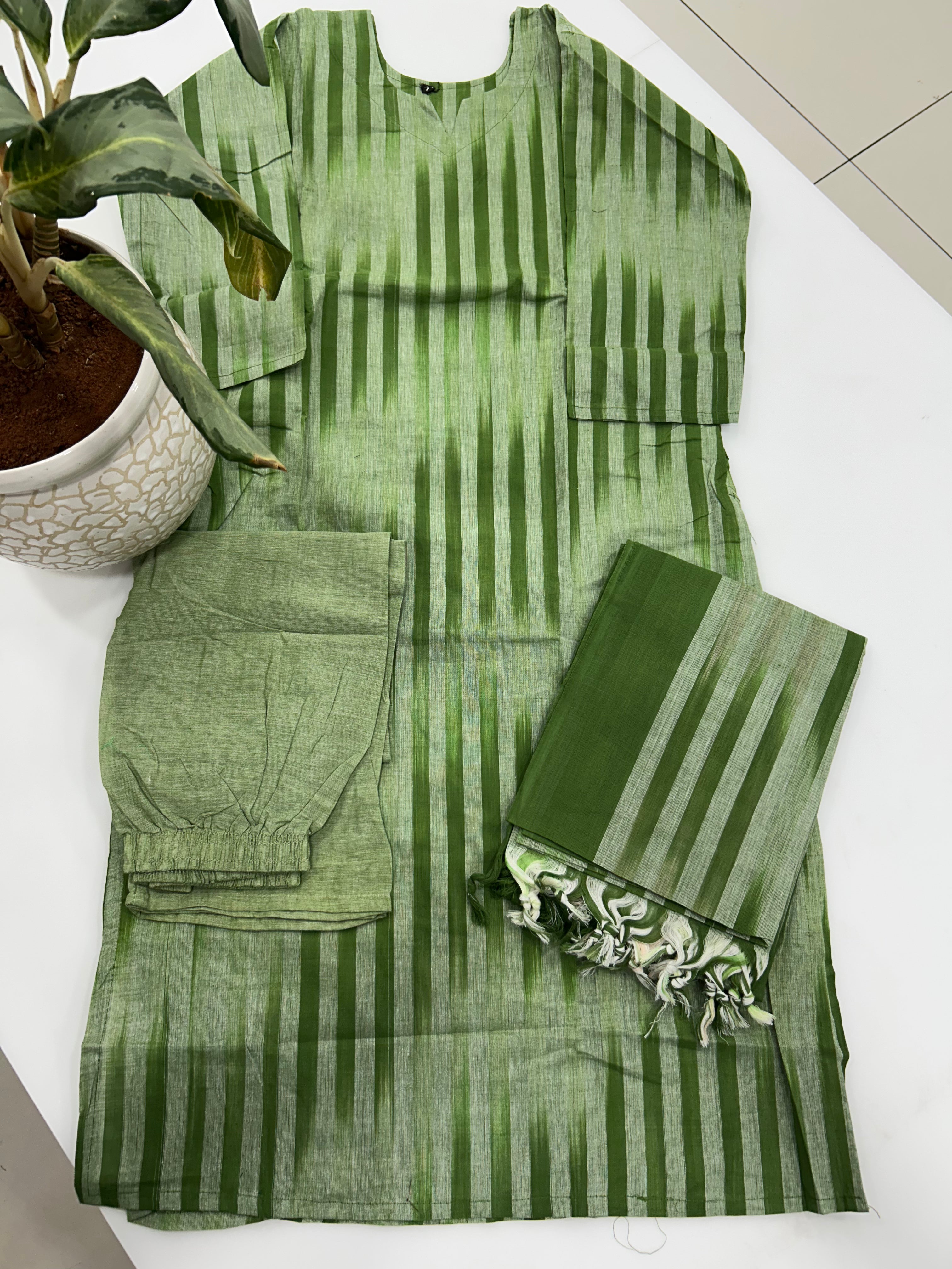 Ikkat cotton 3-piece set