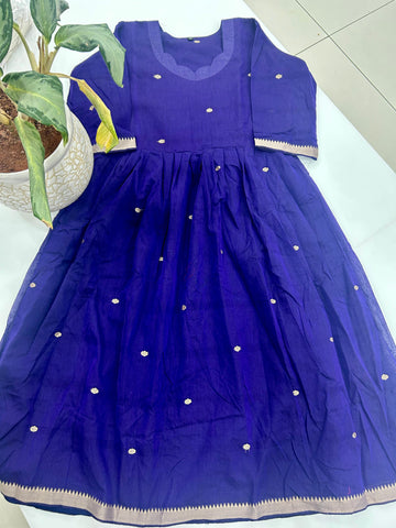 Jamdhani A-line cotton frock