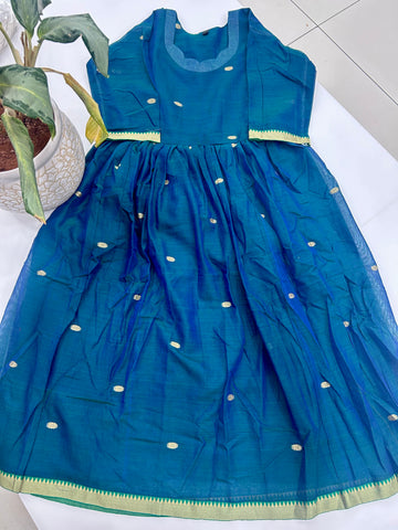 Jamdhani cotton A-line frock