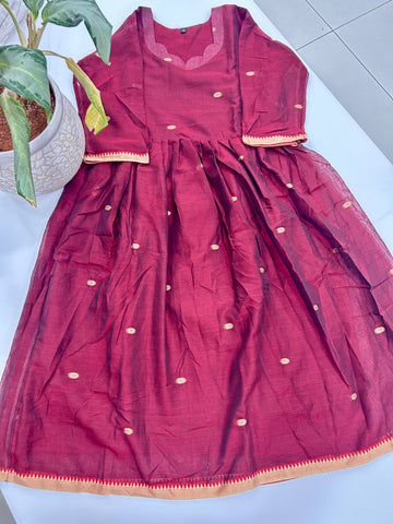 Jamdhani A-line cotton frock