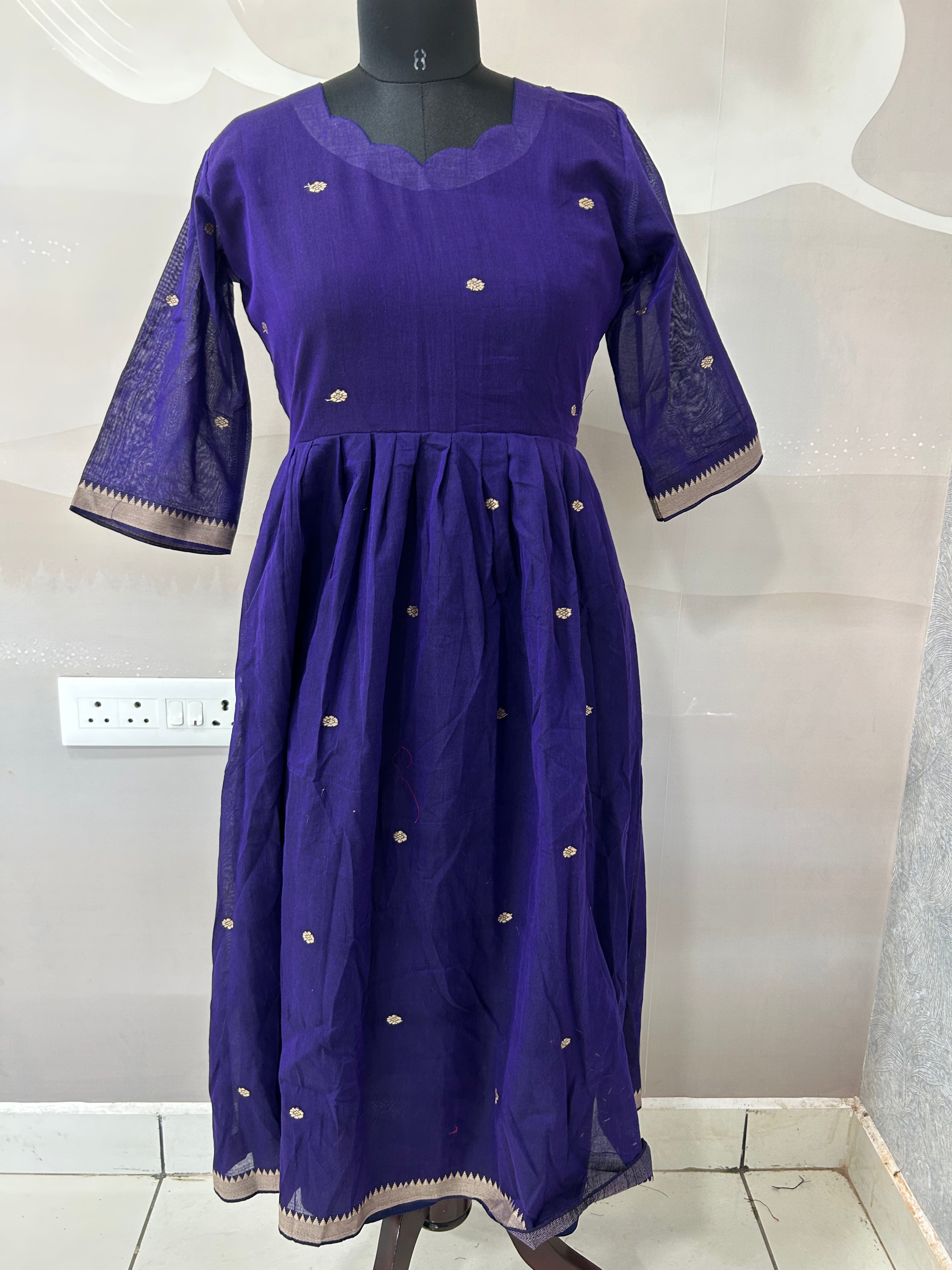 Jamdhani A-line cotton frock