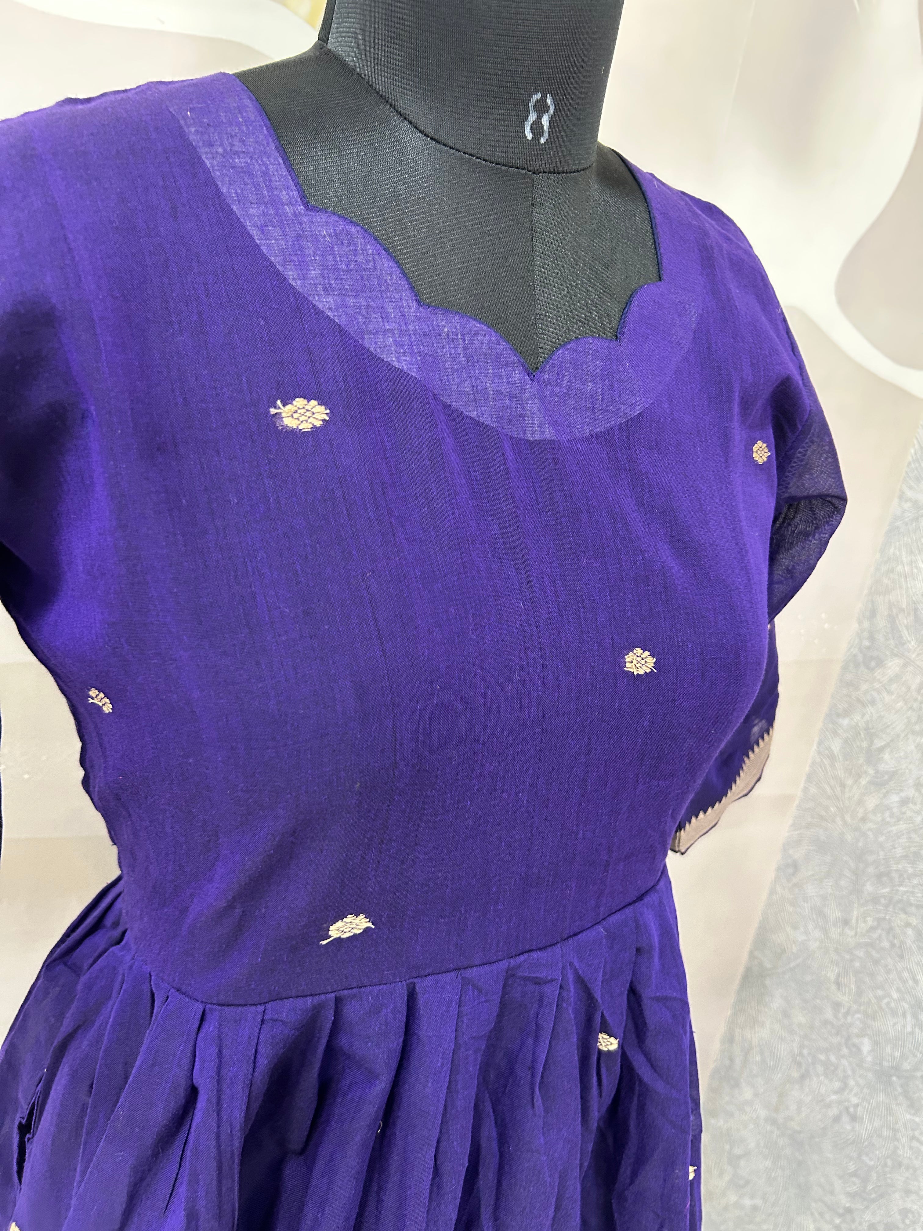 Jamdhani A-line cotton frock