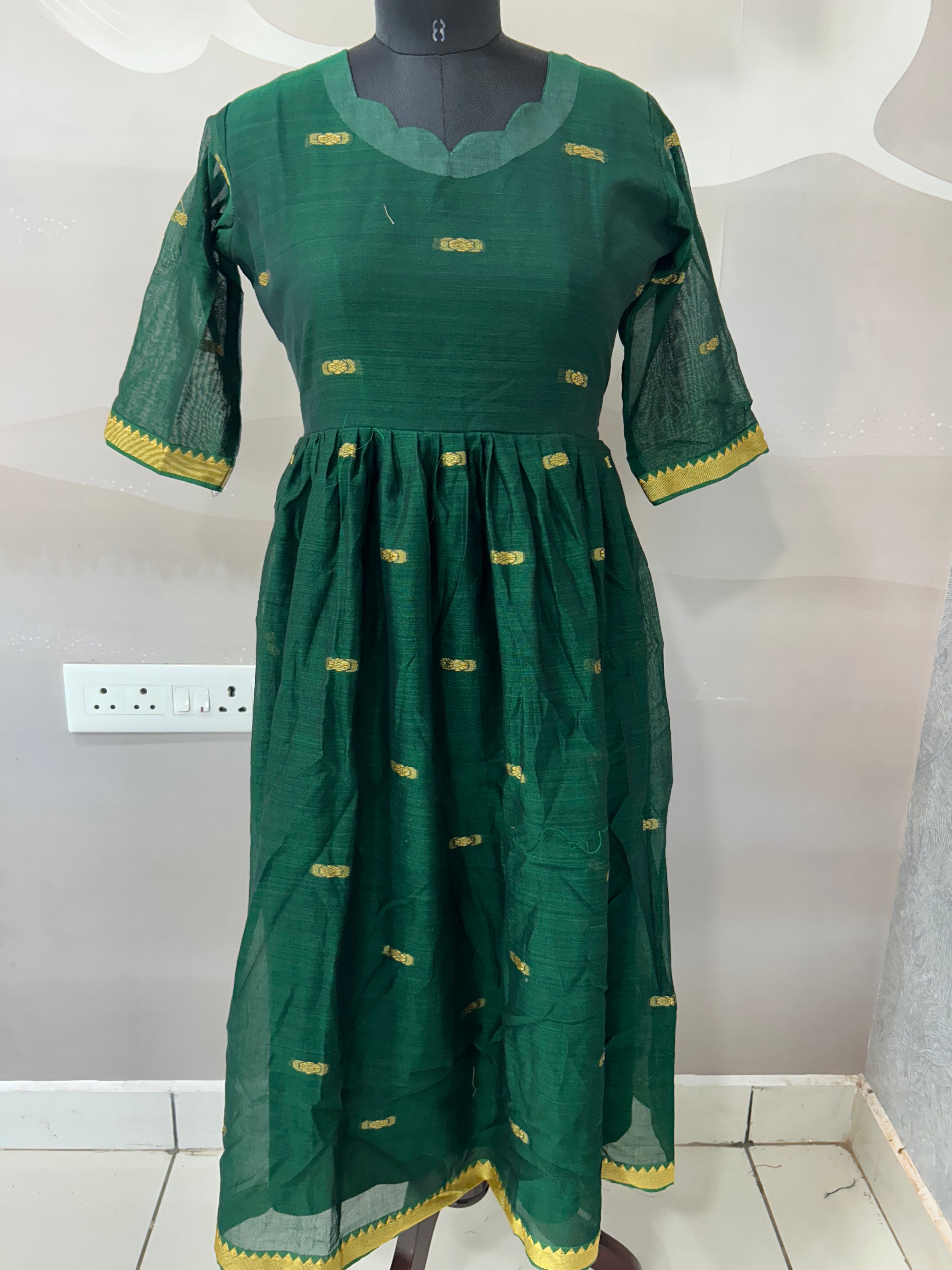 Jamdhani A-line cotton frock