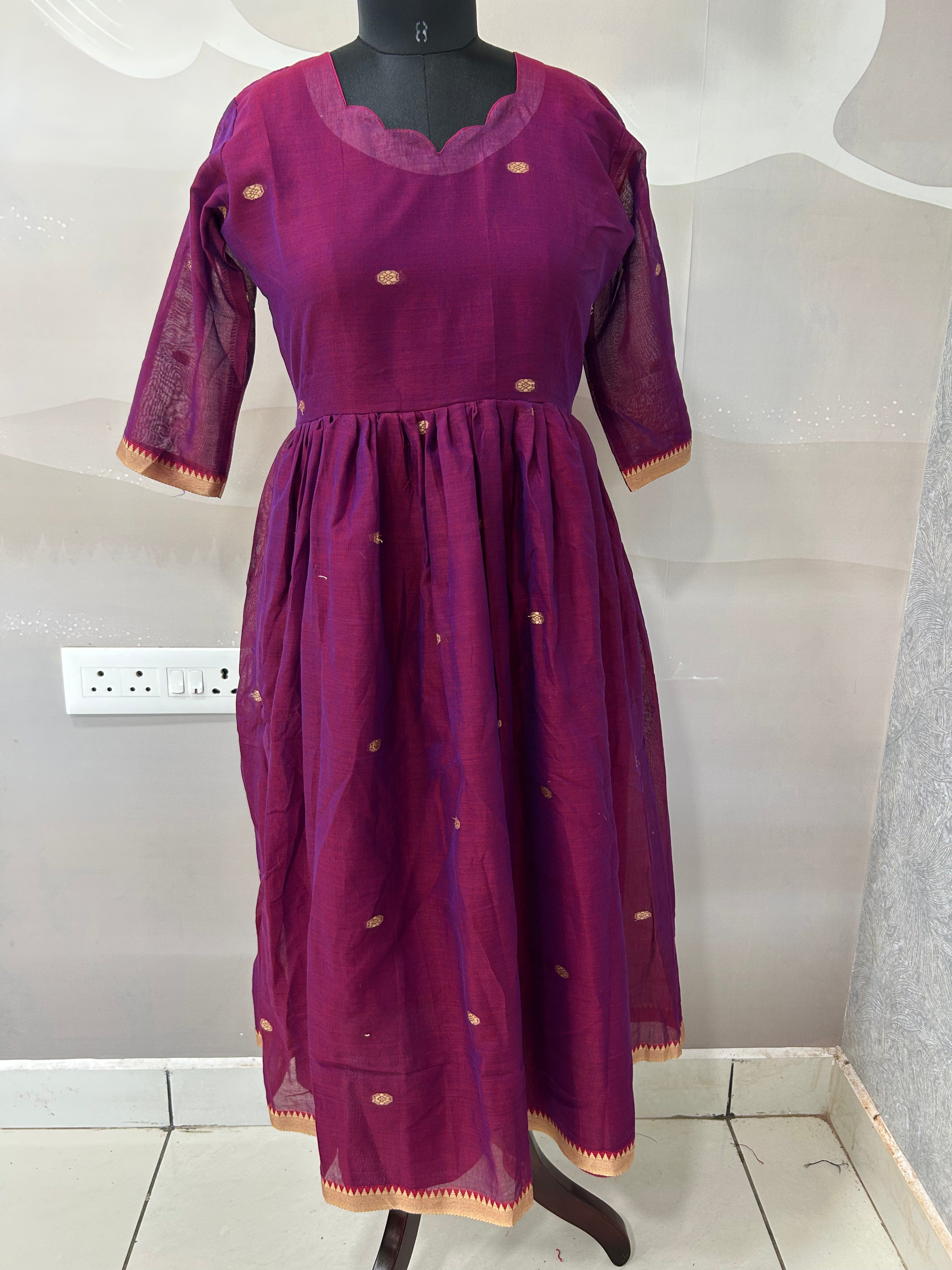 Jamdhani A-line cotton frock