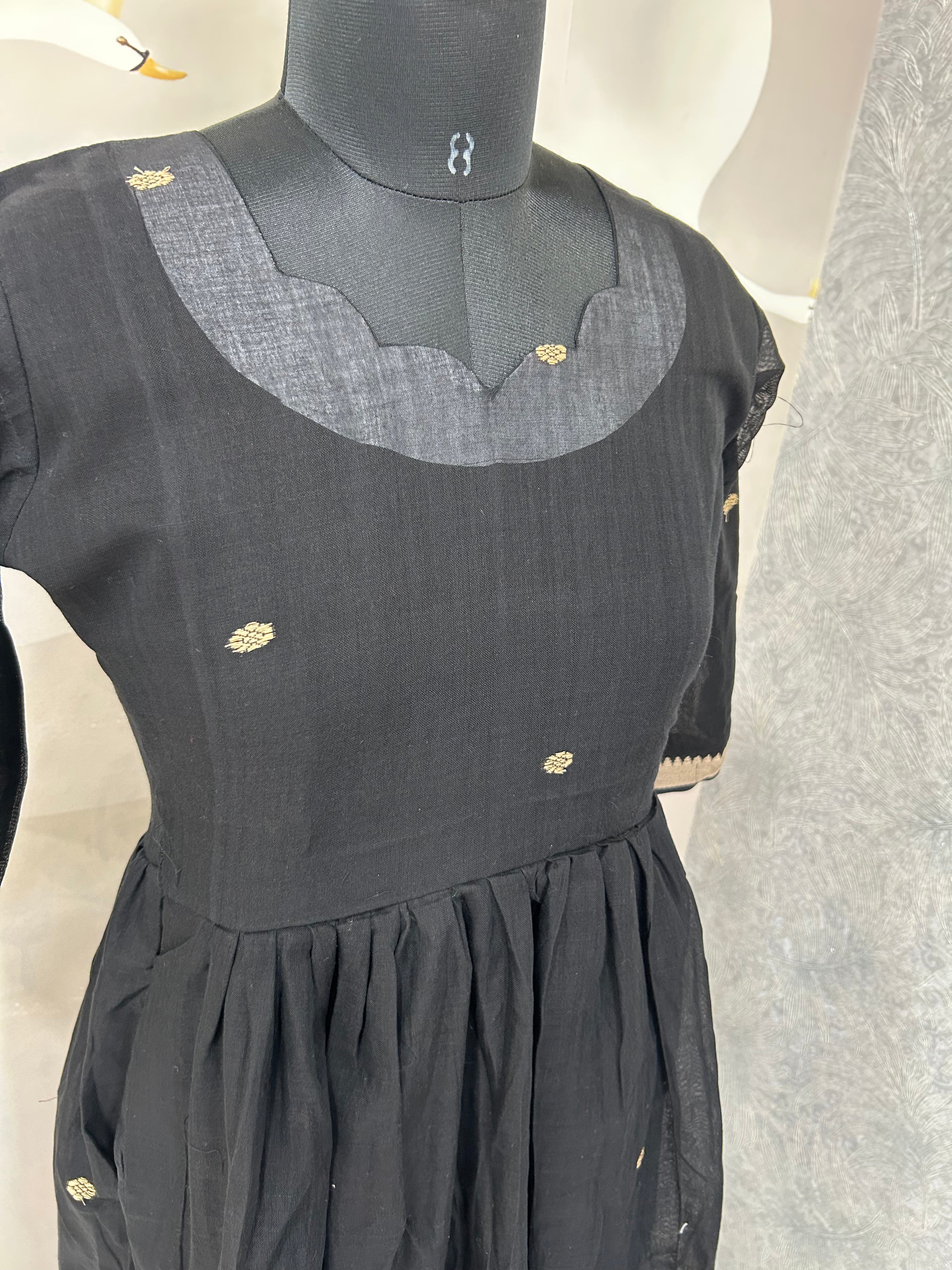 Jamdhani cotton A-line frock