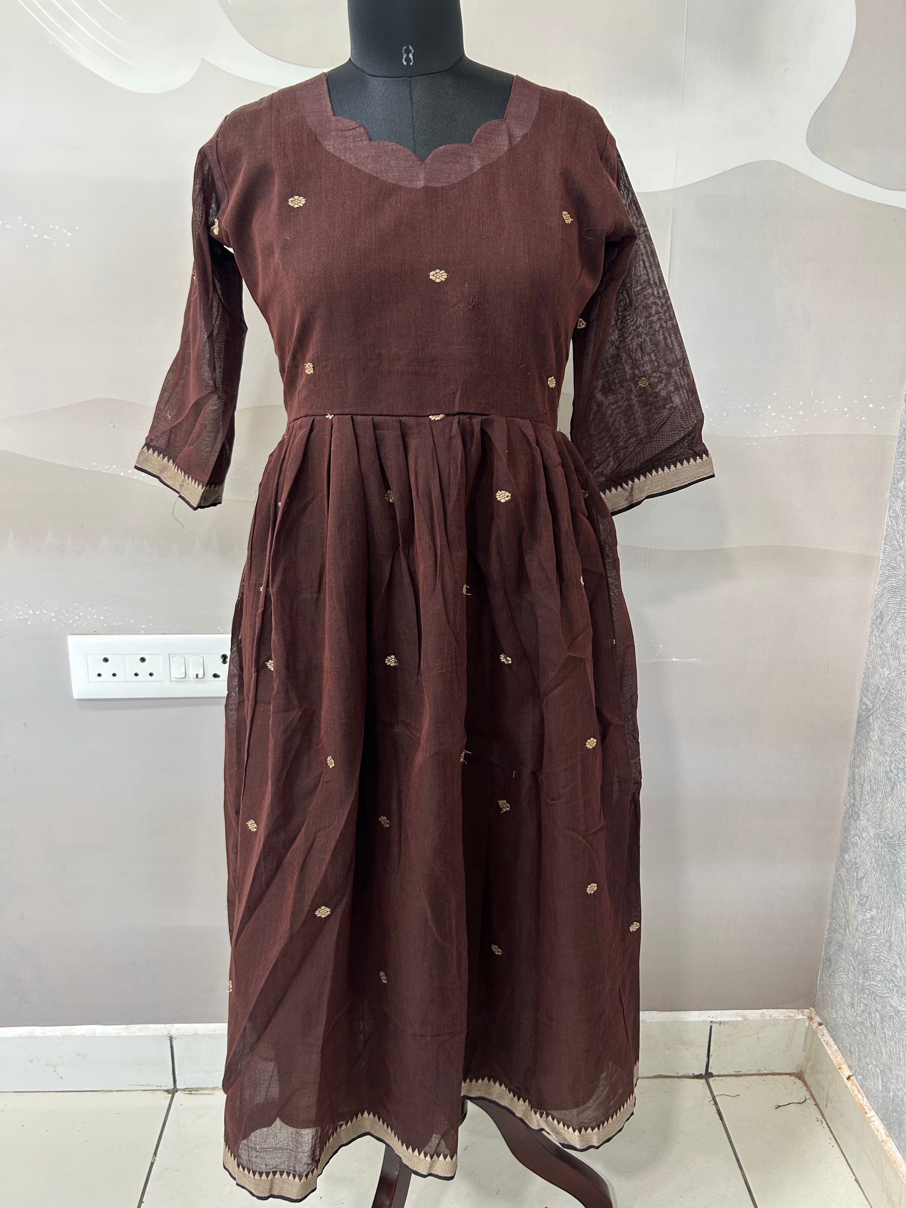 Jamdhani A-line cotton frock