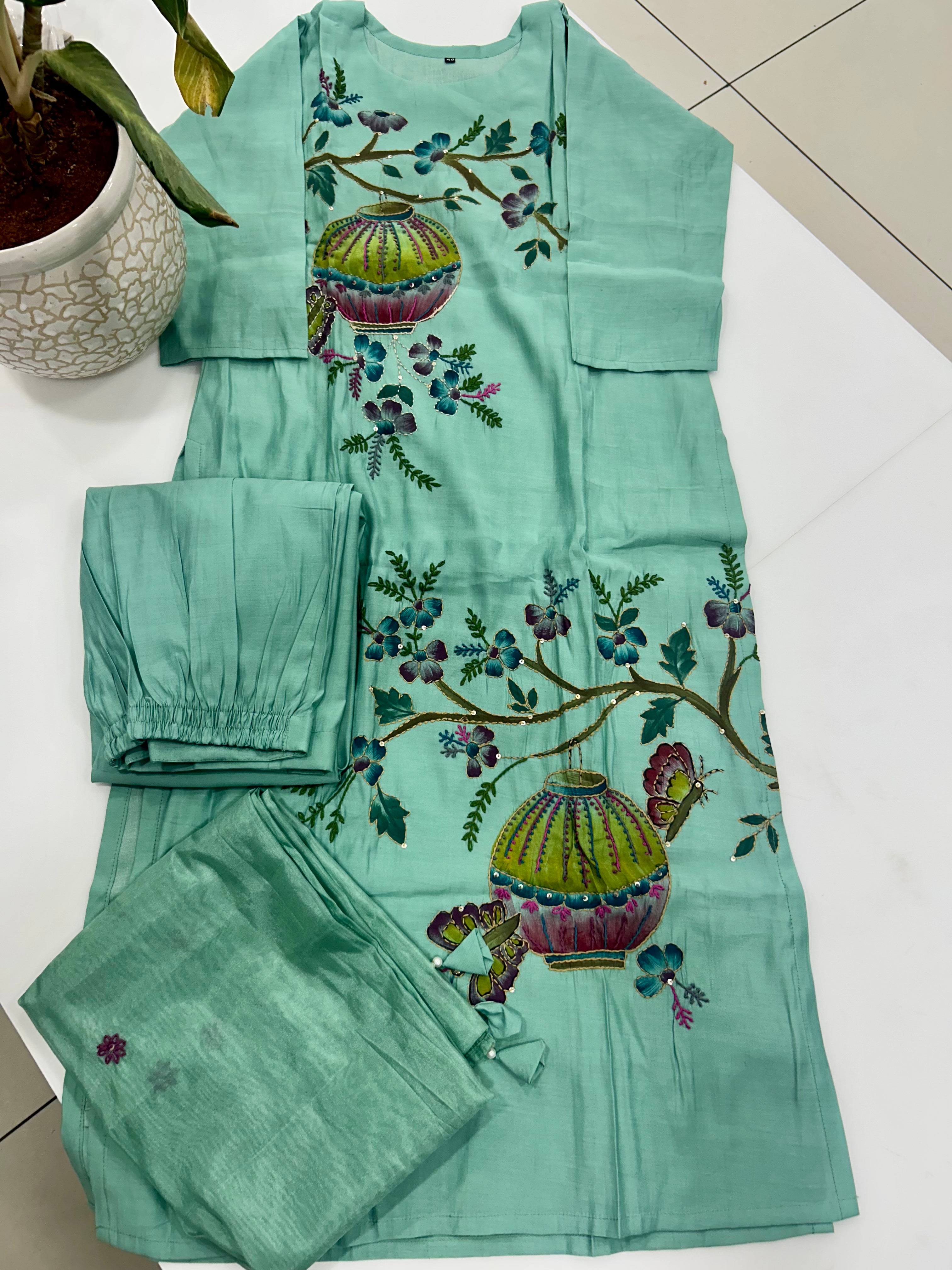 Mul chenderi straight cut 3-piece set