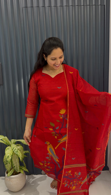 Muslin Jamdani 3-piece set