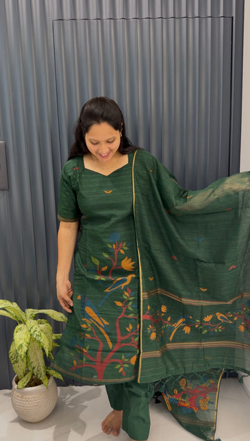 Muslin Jamdani 3-piece set