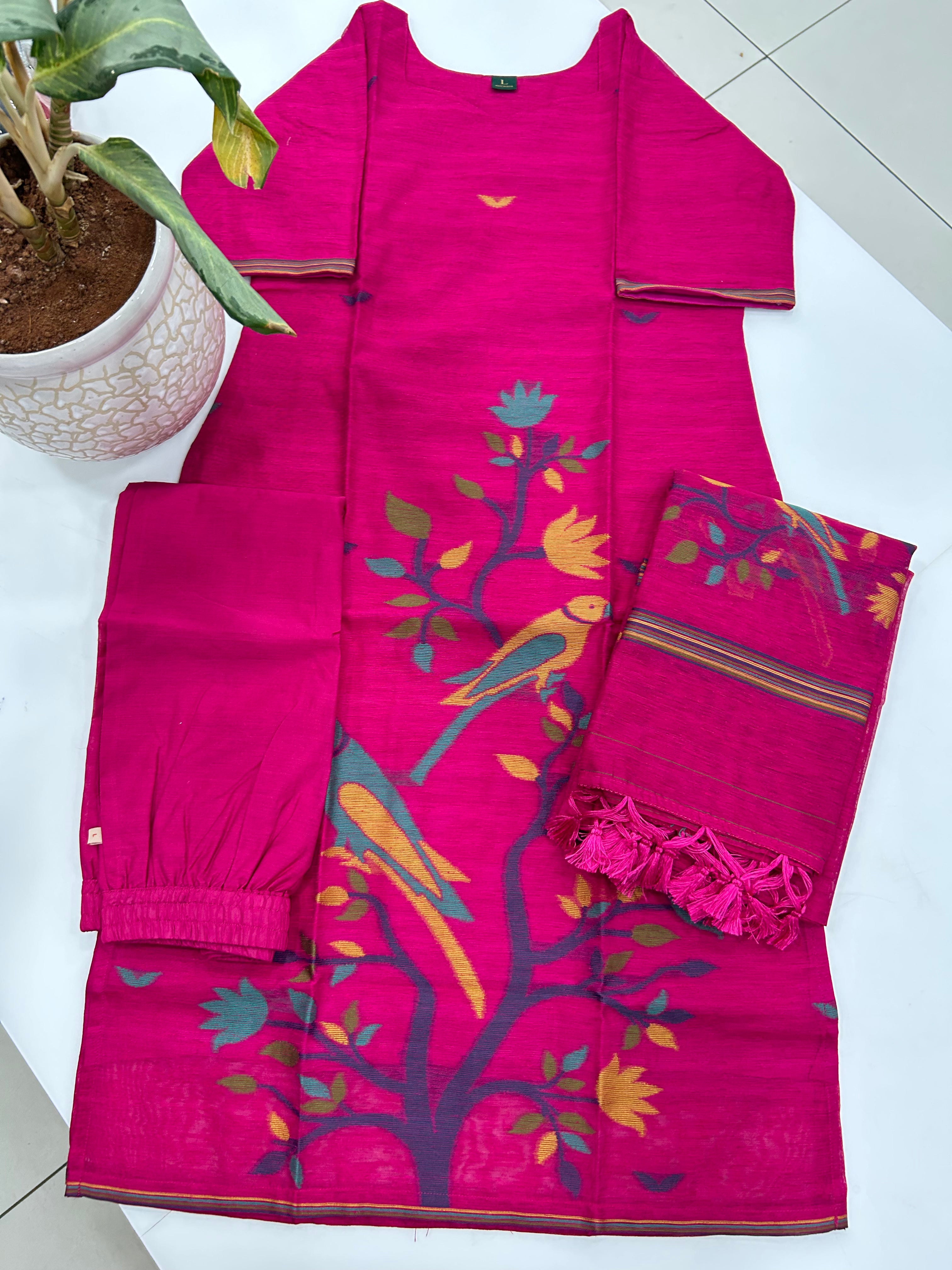 Muslin Jamdhani 3-piece set