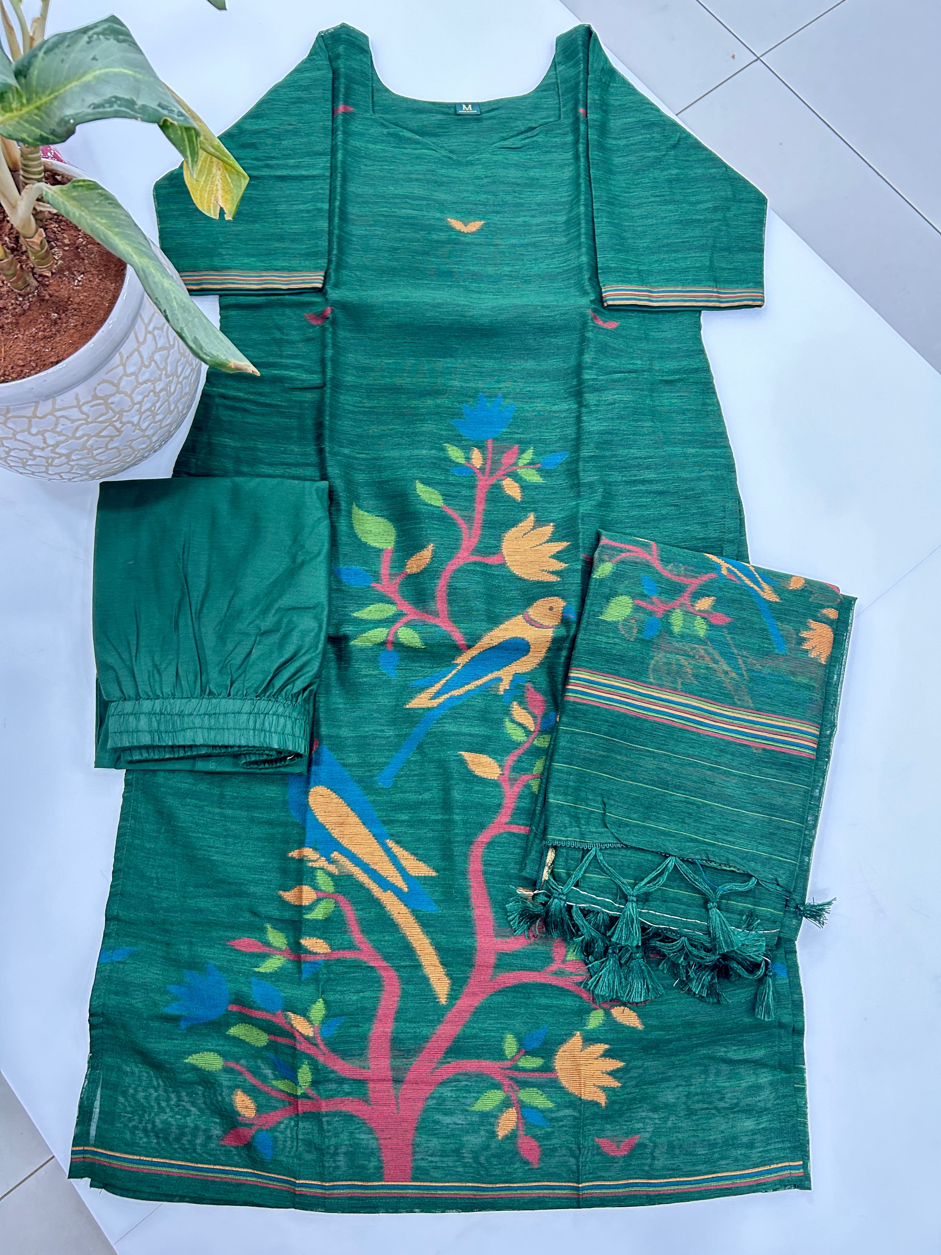 Muslin Jamdani 3-piece set