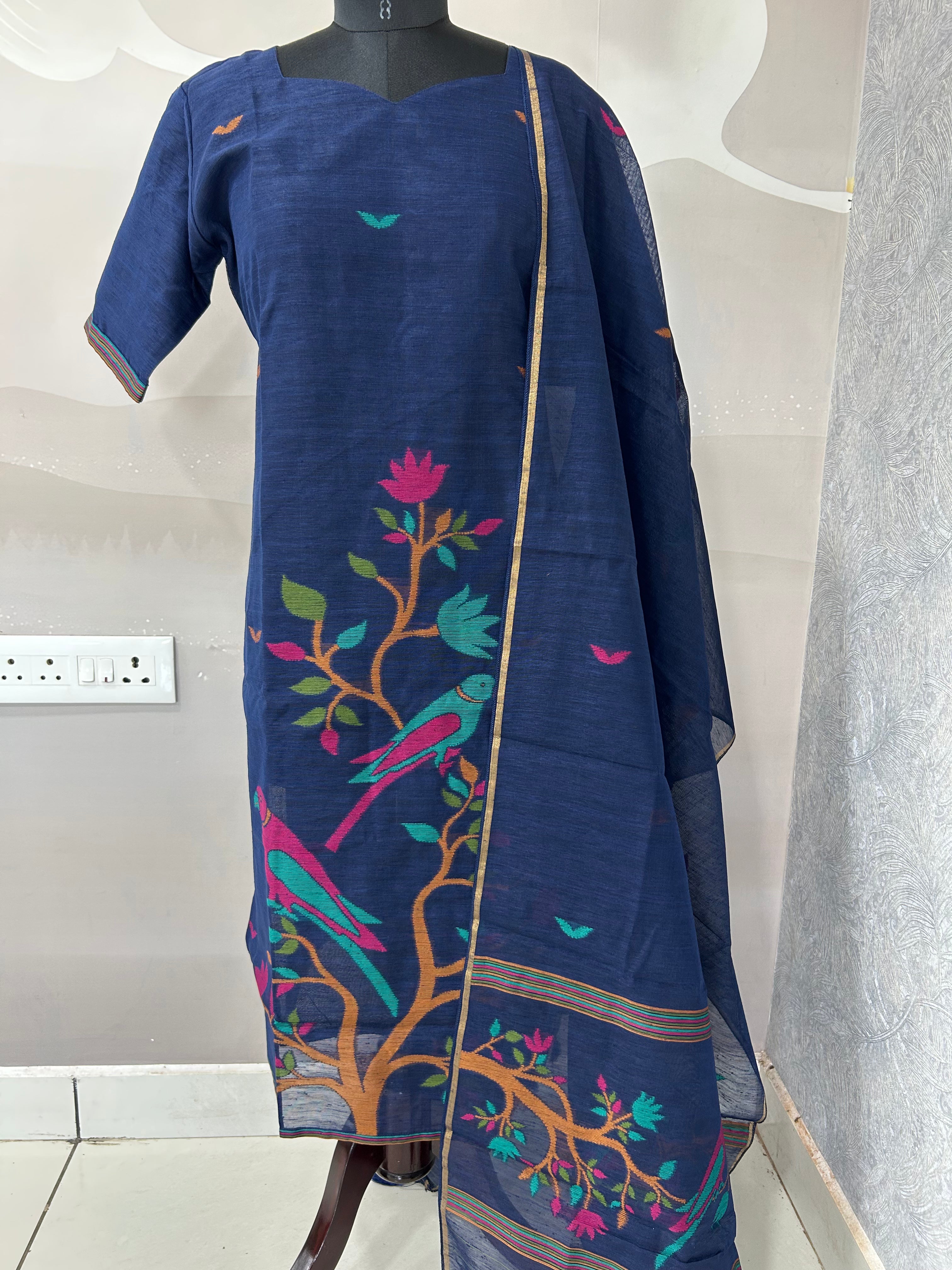 Muslin Jamdani 3-piece set