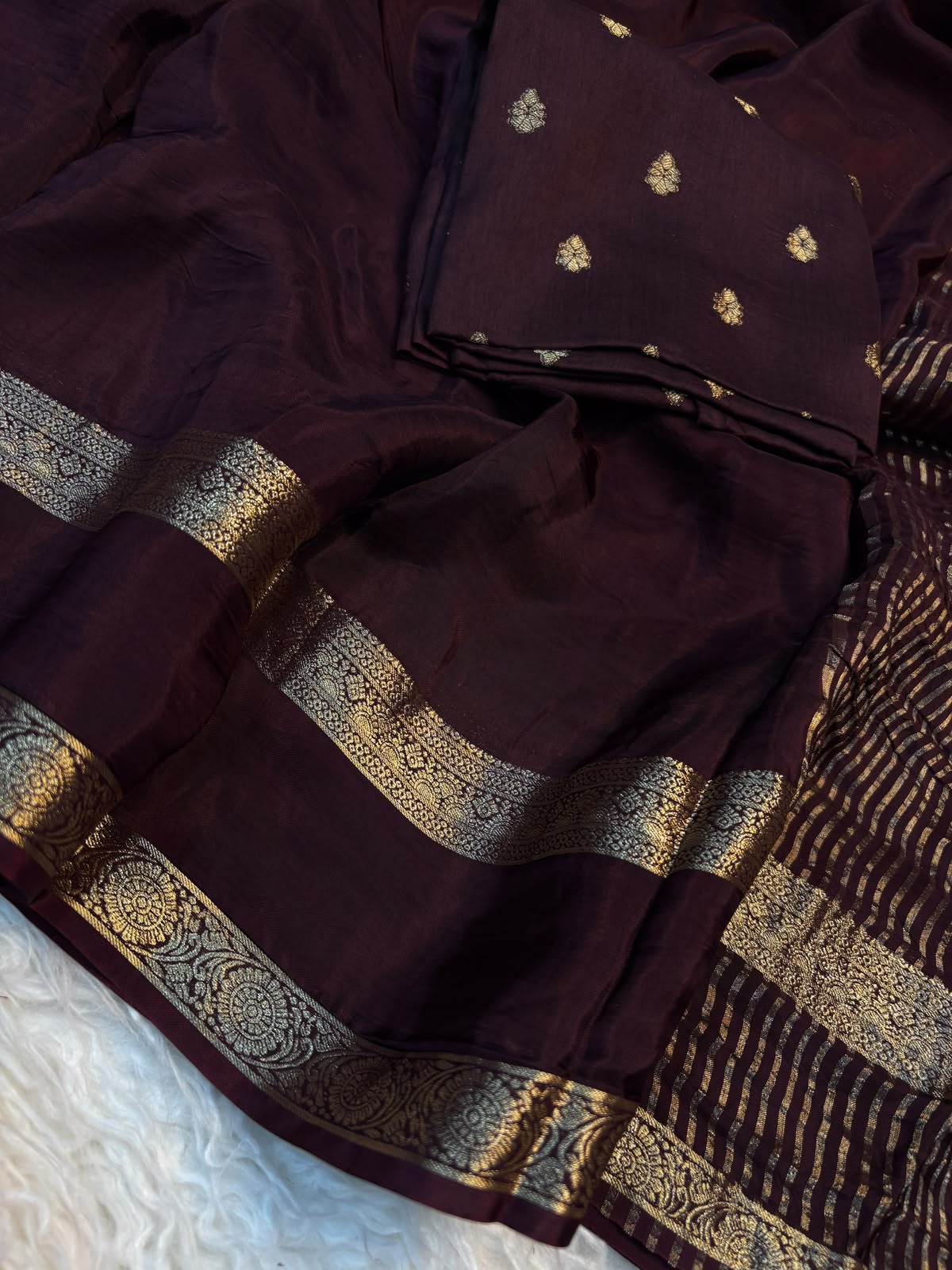 Viscous Mysore crepe saree