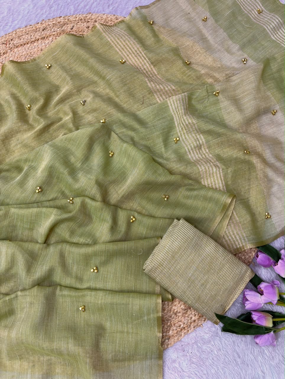 Khadi tissue silk saree