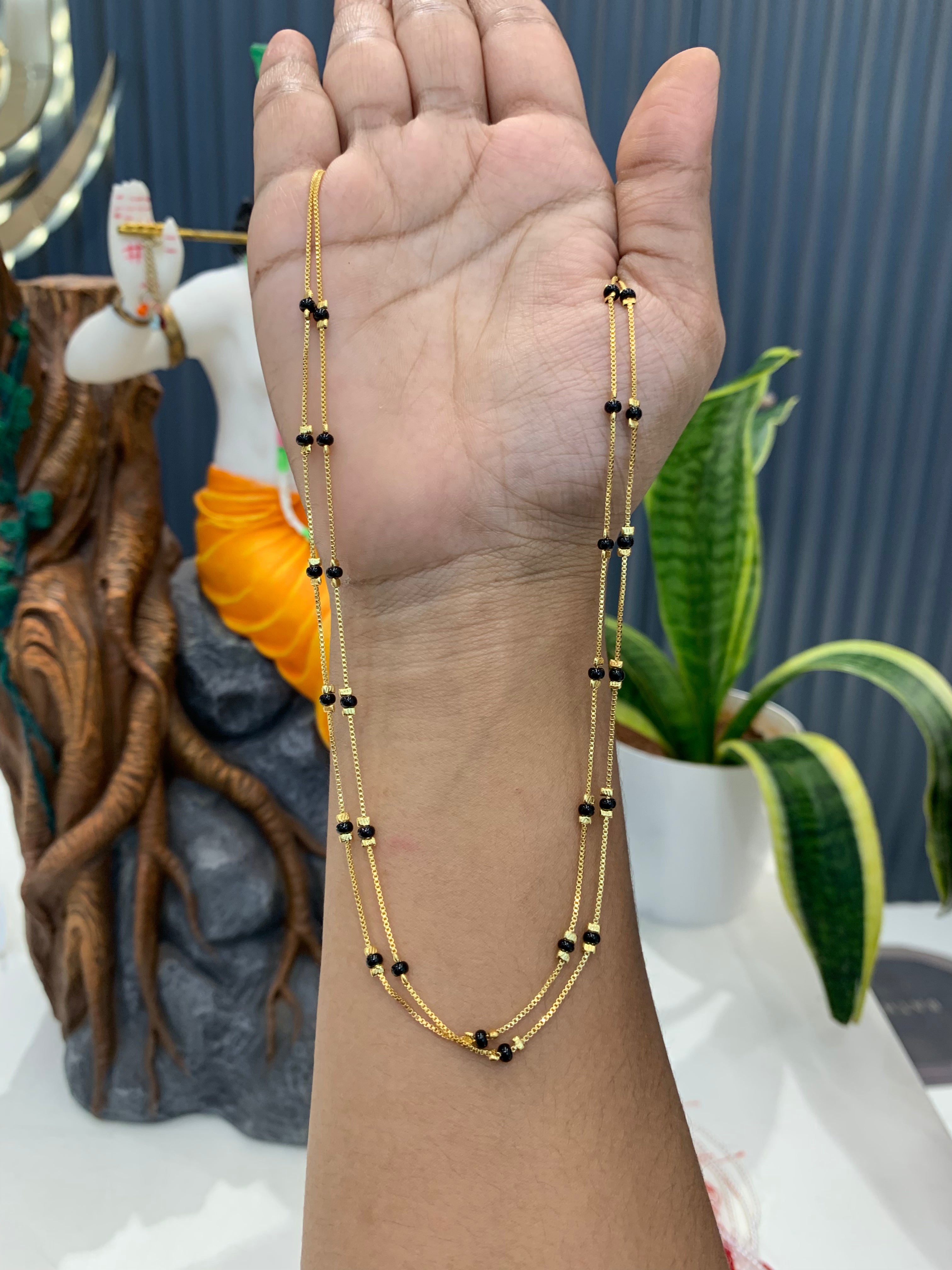 Beautiful 2layers Blackbeads chain 18 inchs long