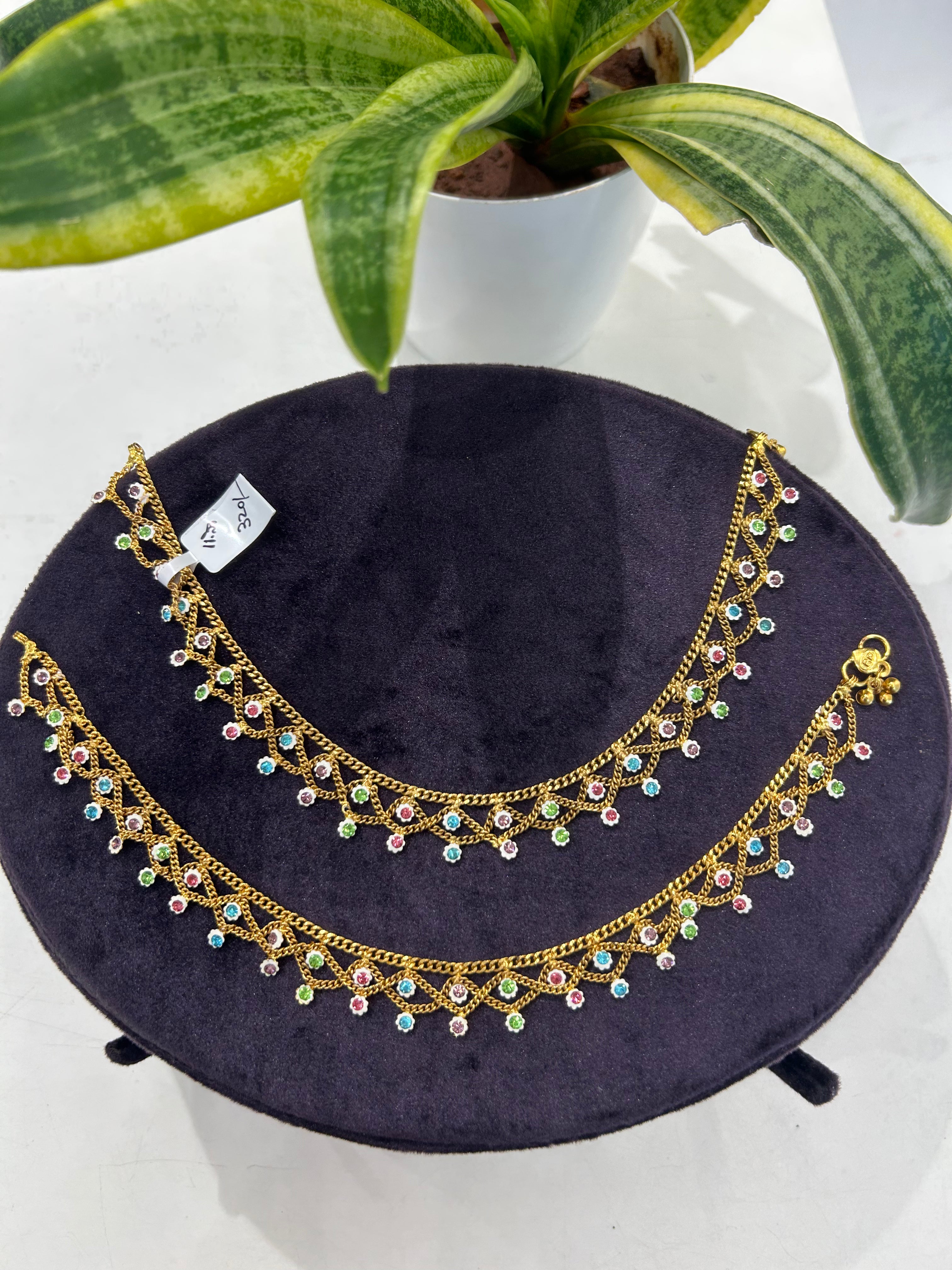 Beautiful multi stone fancy anklets