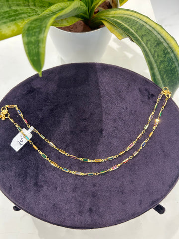 Beautiful multi color stone anklets