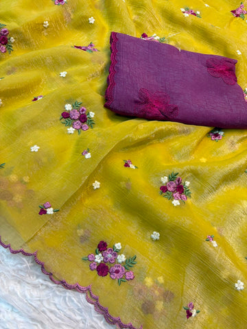 Crunchy fabric saree