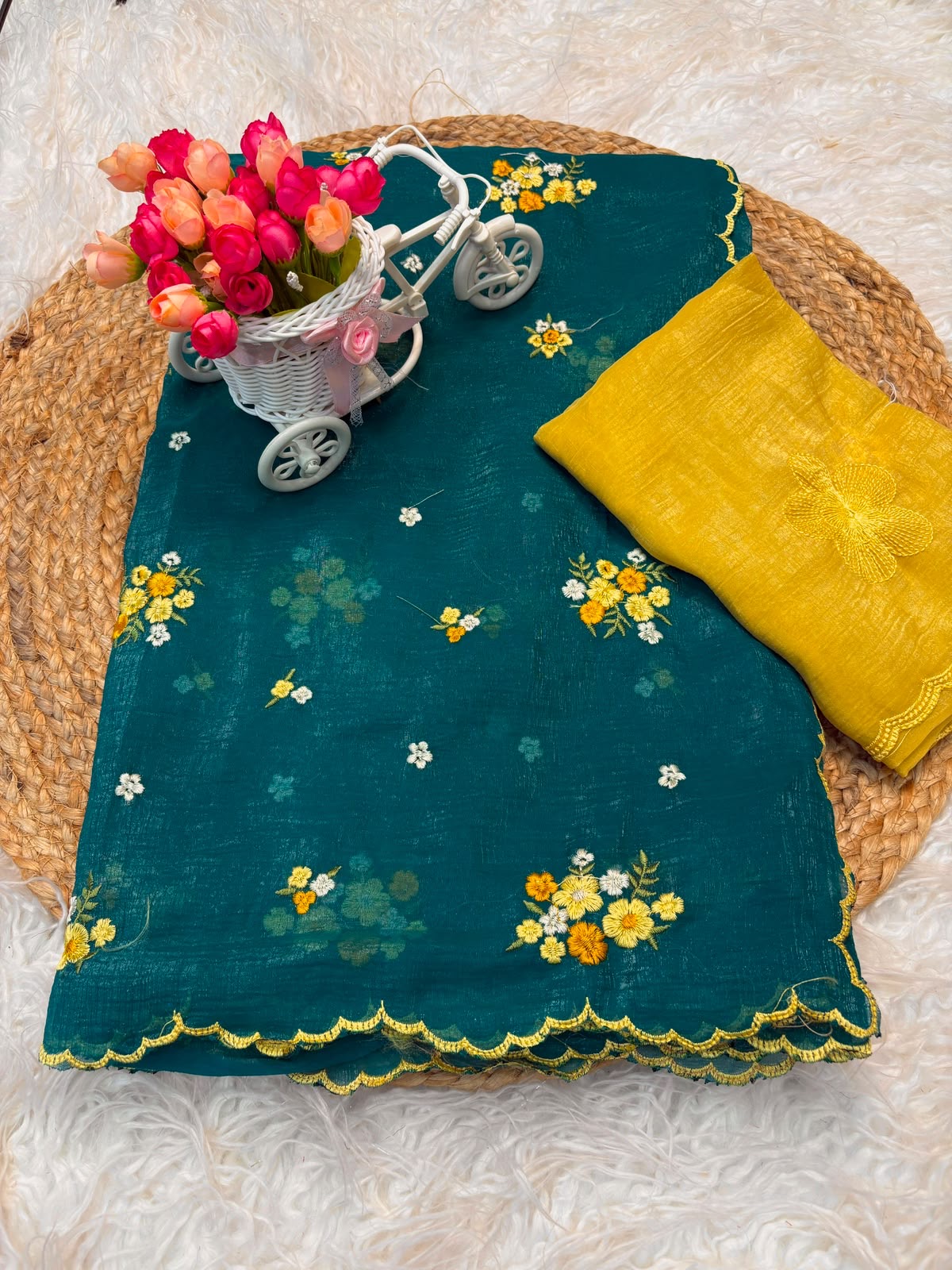 Crunchy fabric saree