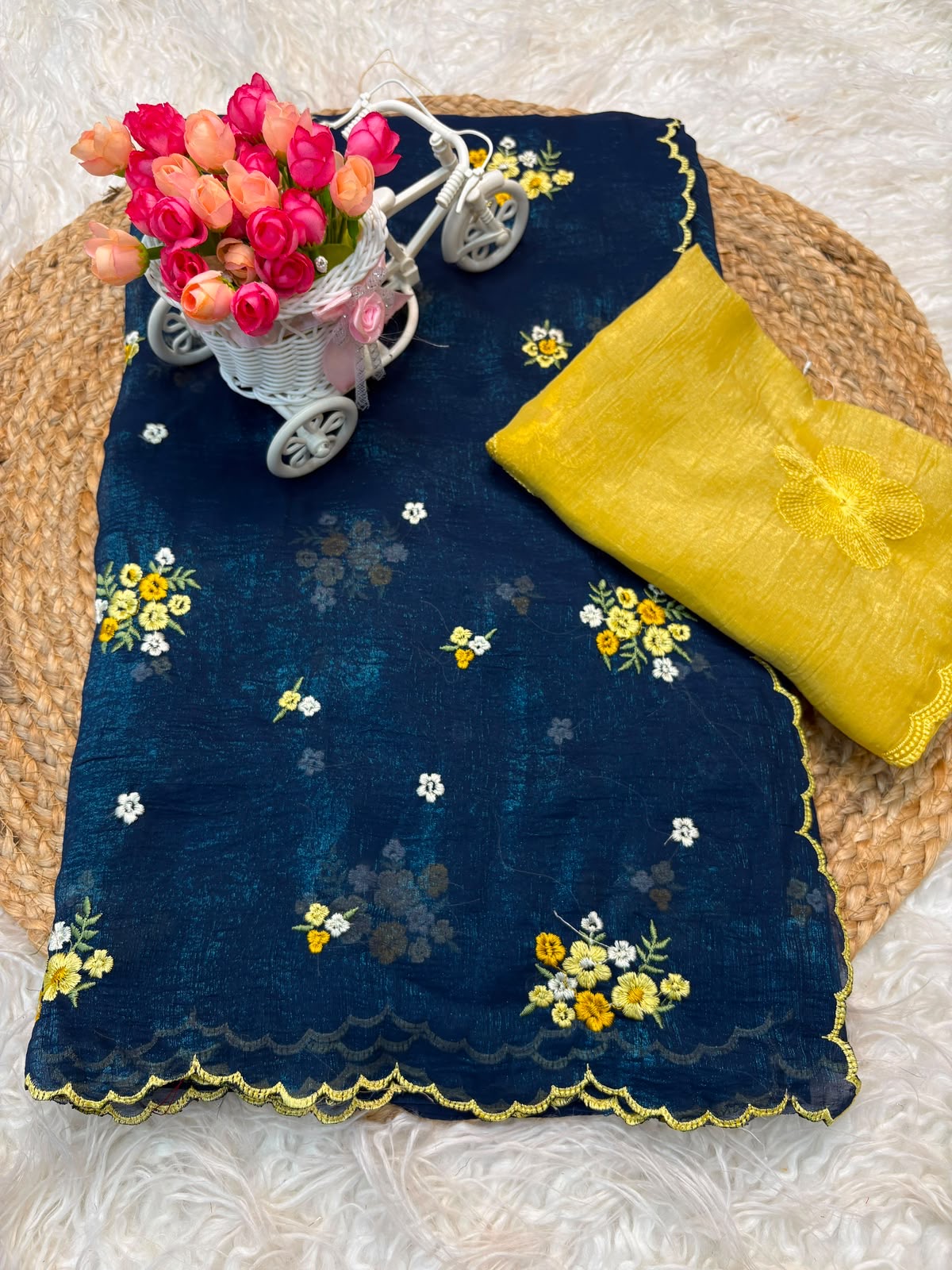 Crunchy fabric saree