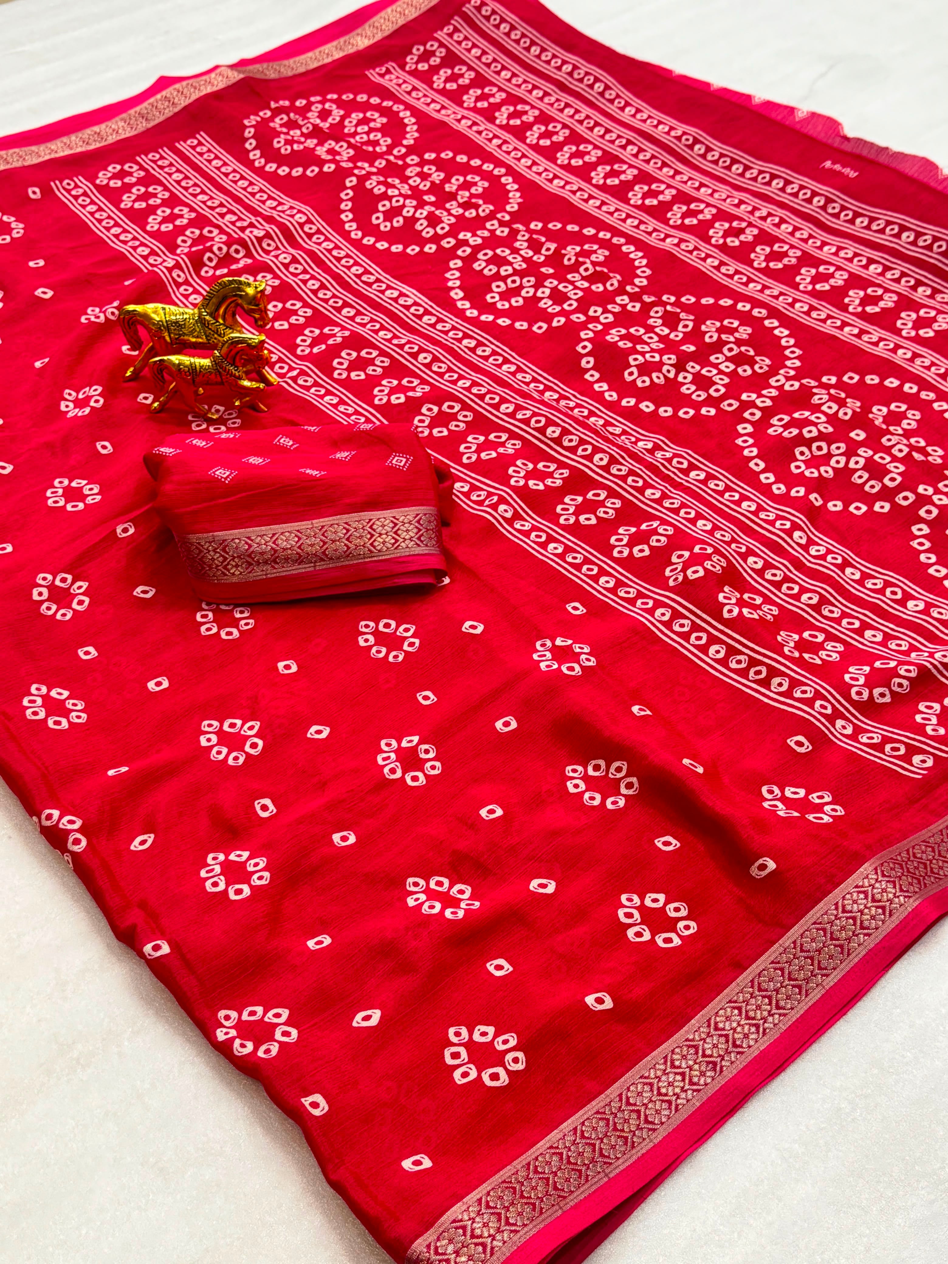 Beautiful heavy chinon silk saree
