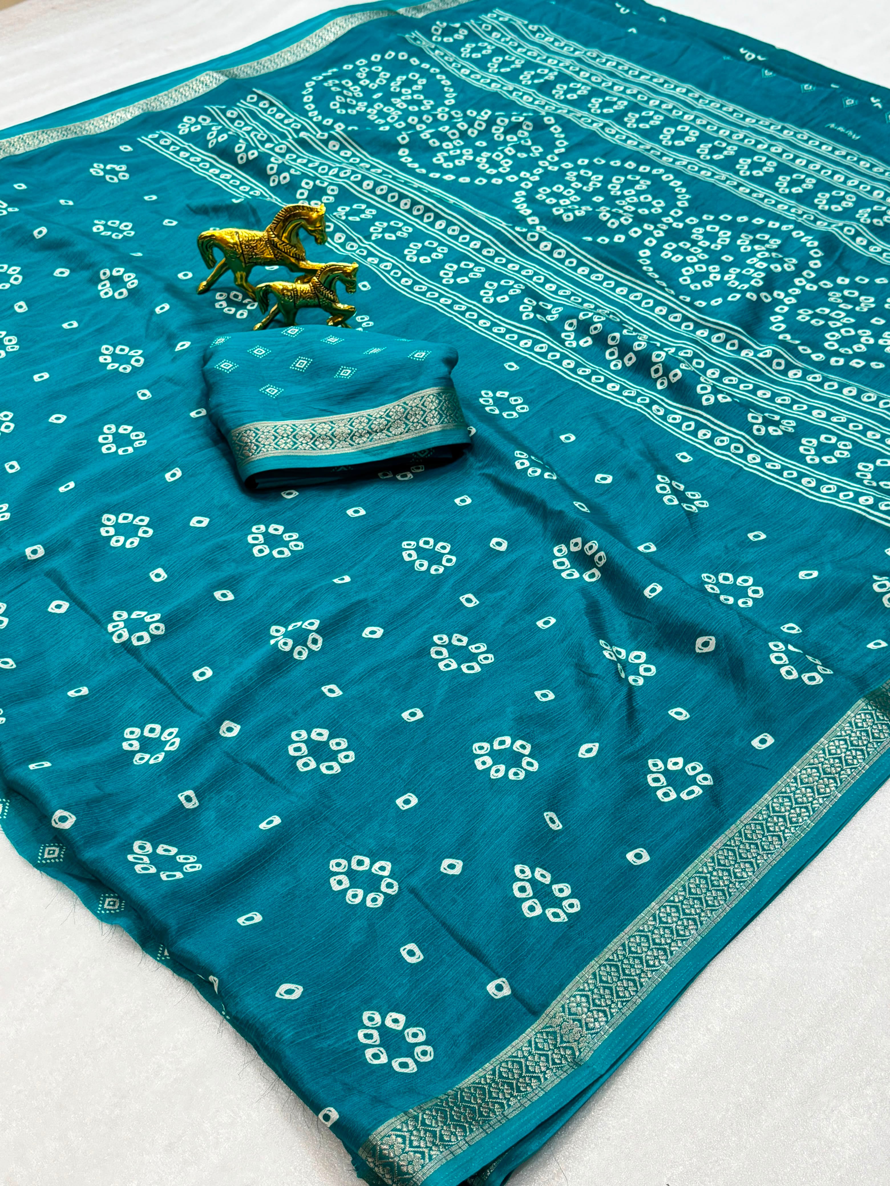 Beautiful heavy chinon silk saree