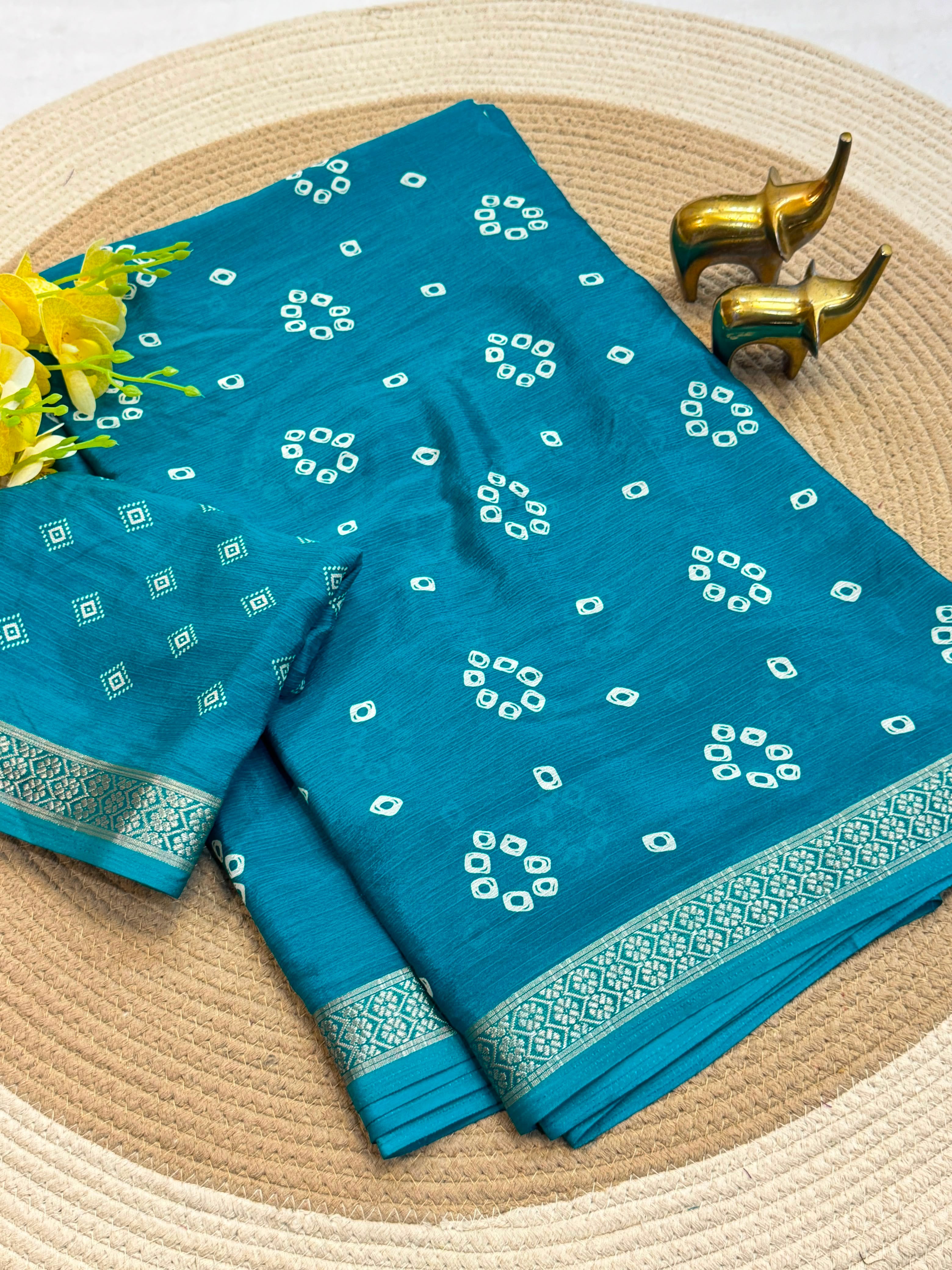 Beautiful heavy chinon silk saree