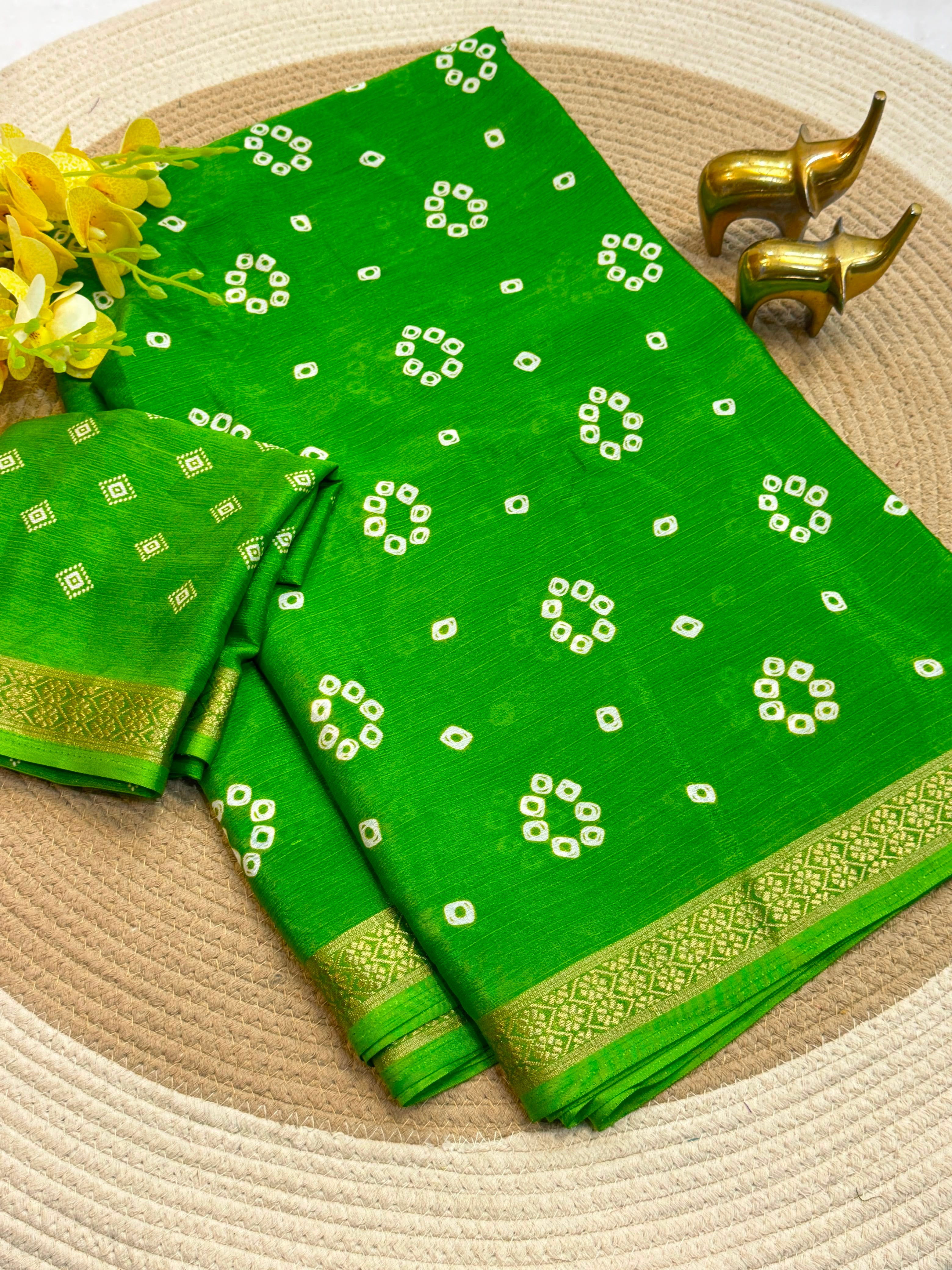 Beautiful heavy chinon silk saree