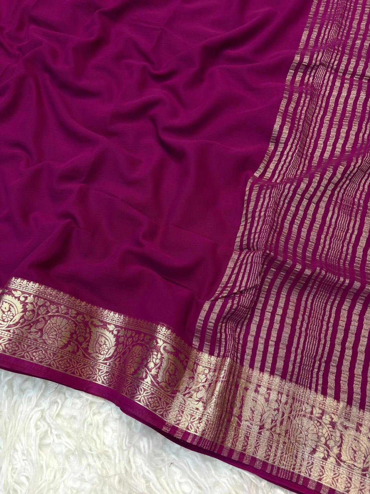 Viscose crep georgette saree