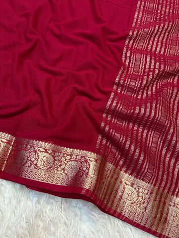 Viscose crep georgette saree