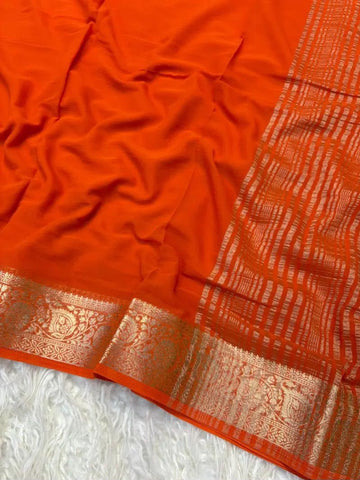 Viscose crep georgette saree