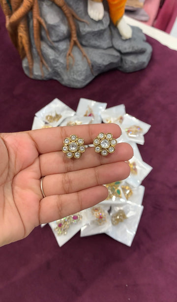 Beautiful white stone studs with screwback