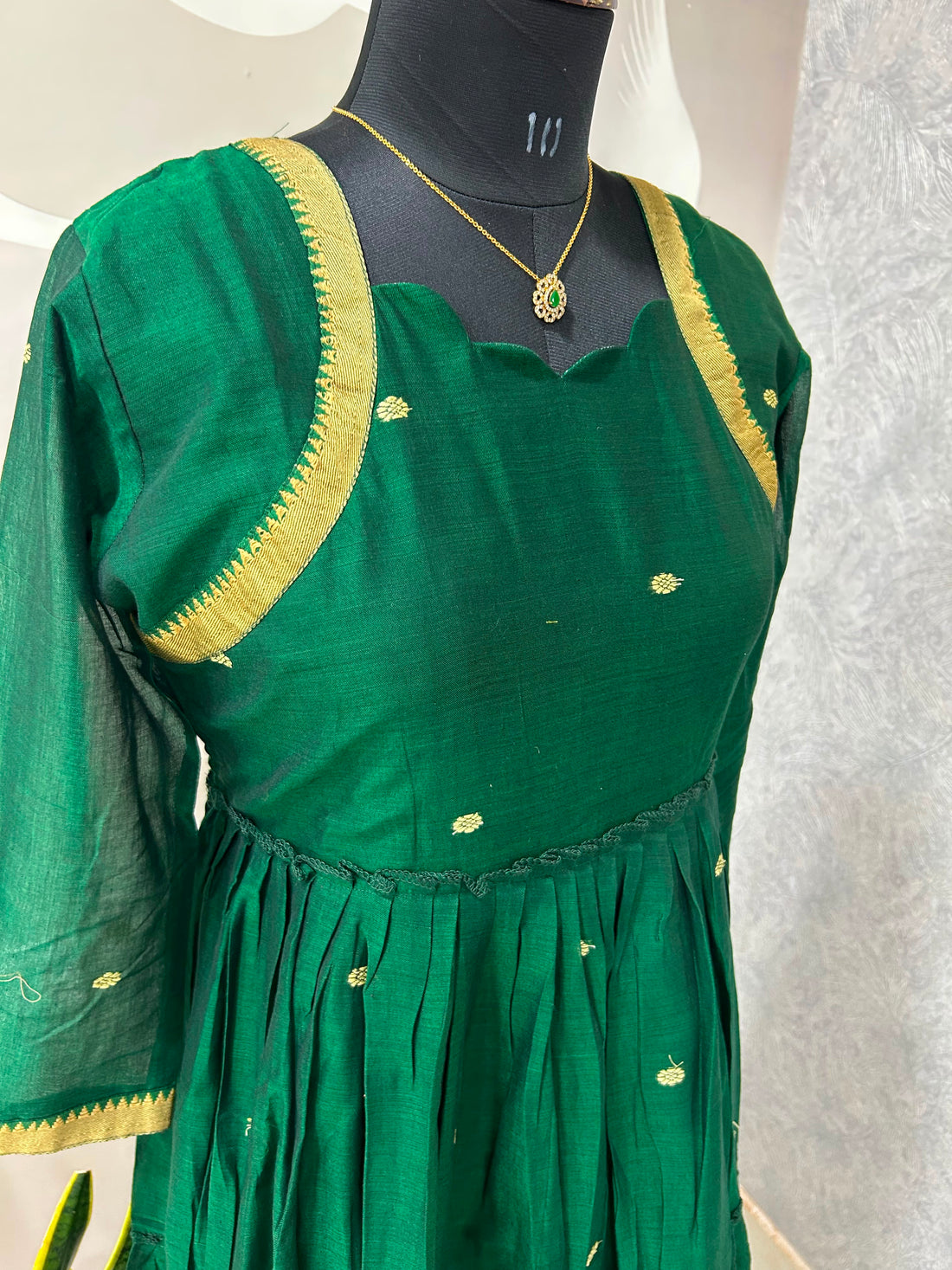 Jamdhani A-Line frock with cotton lining