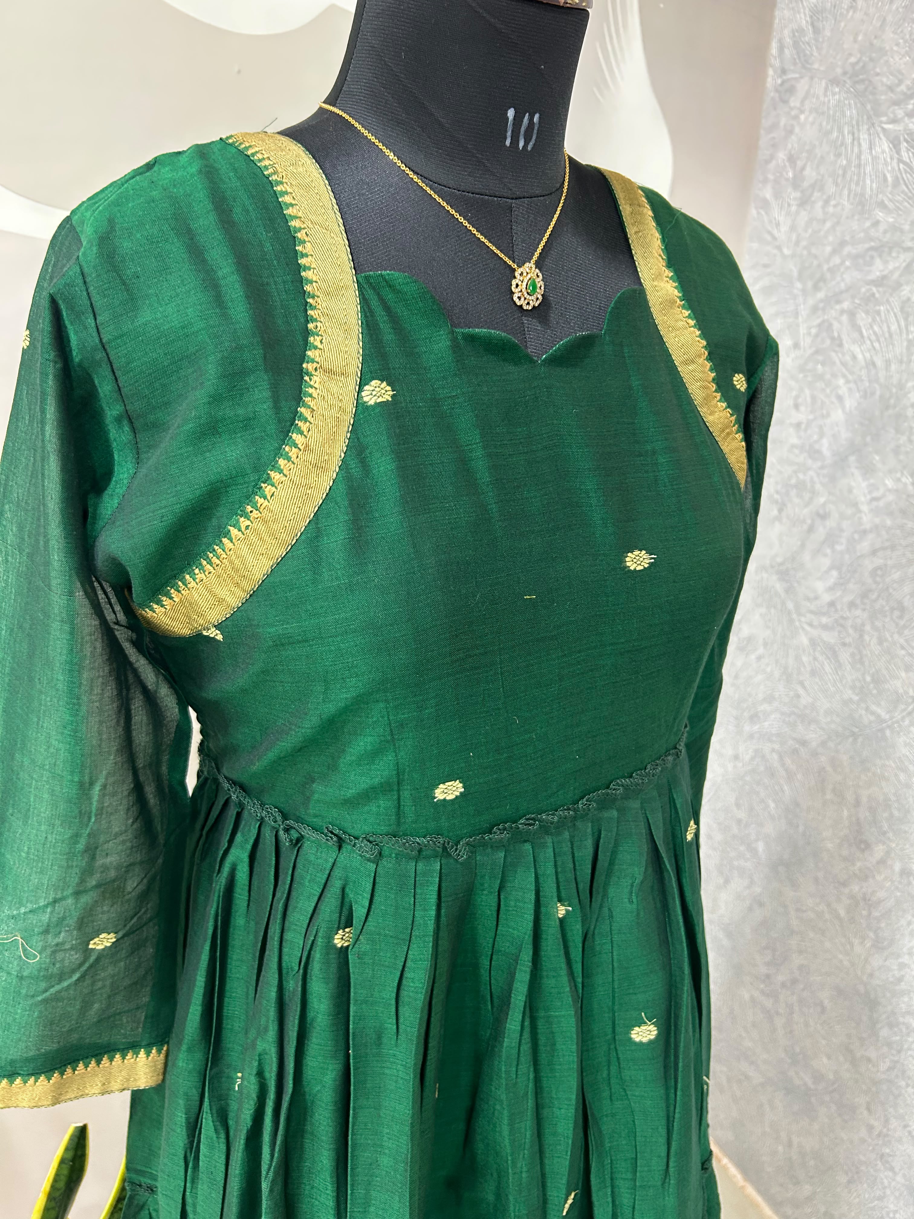 Jamdhani A-Line frock with cotton lining
