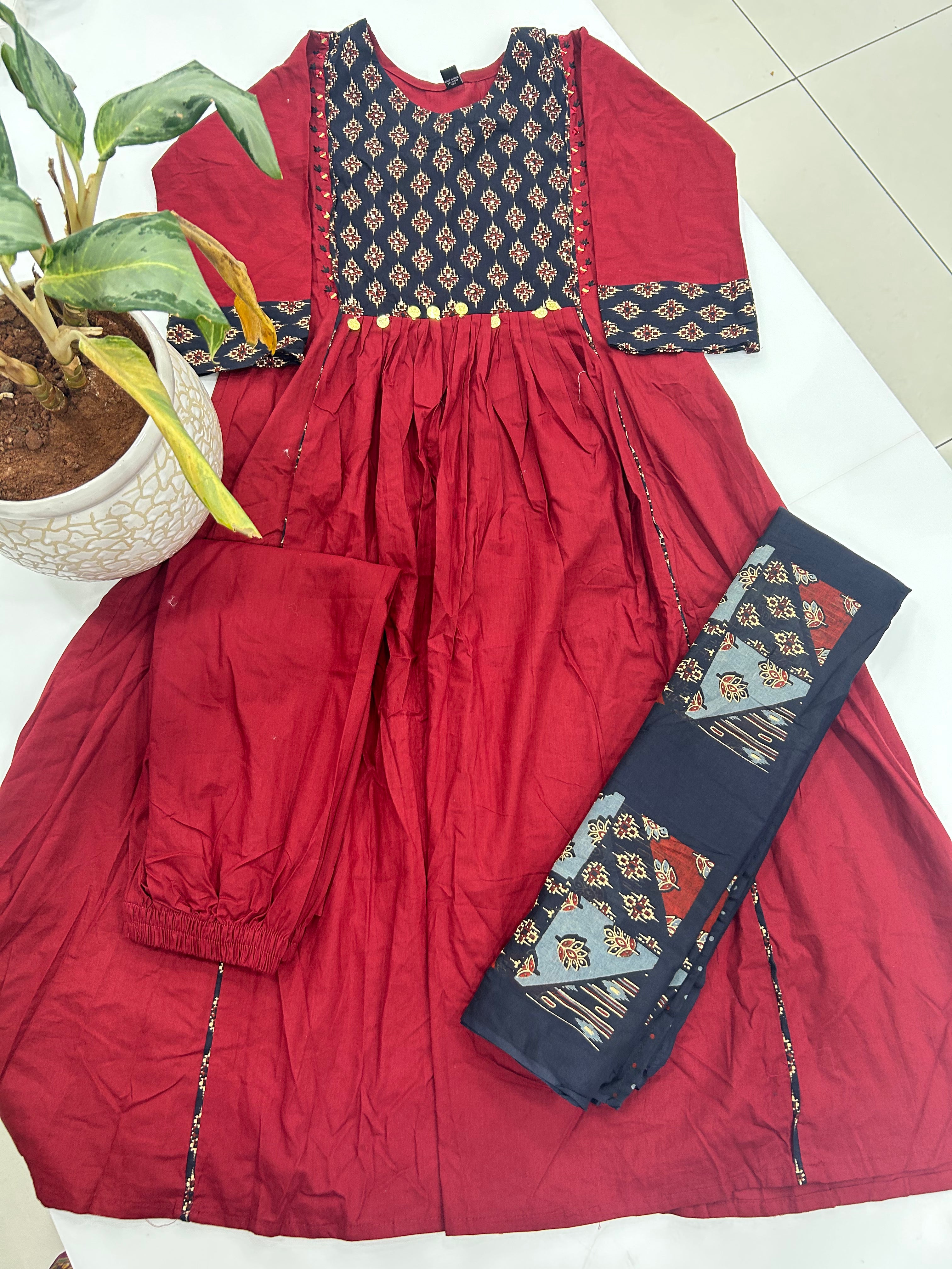 Cotton A-line 3-piece set