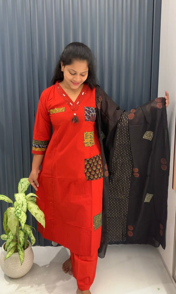 Cotton A-line 3-piece set