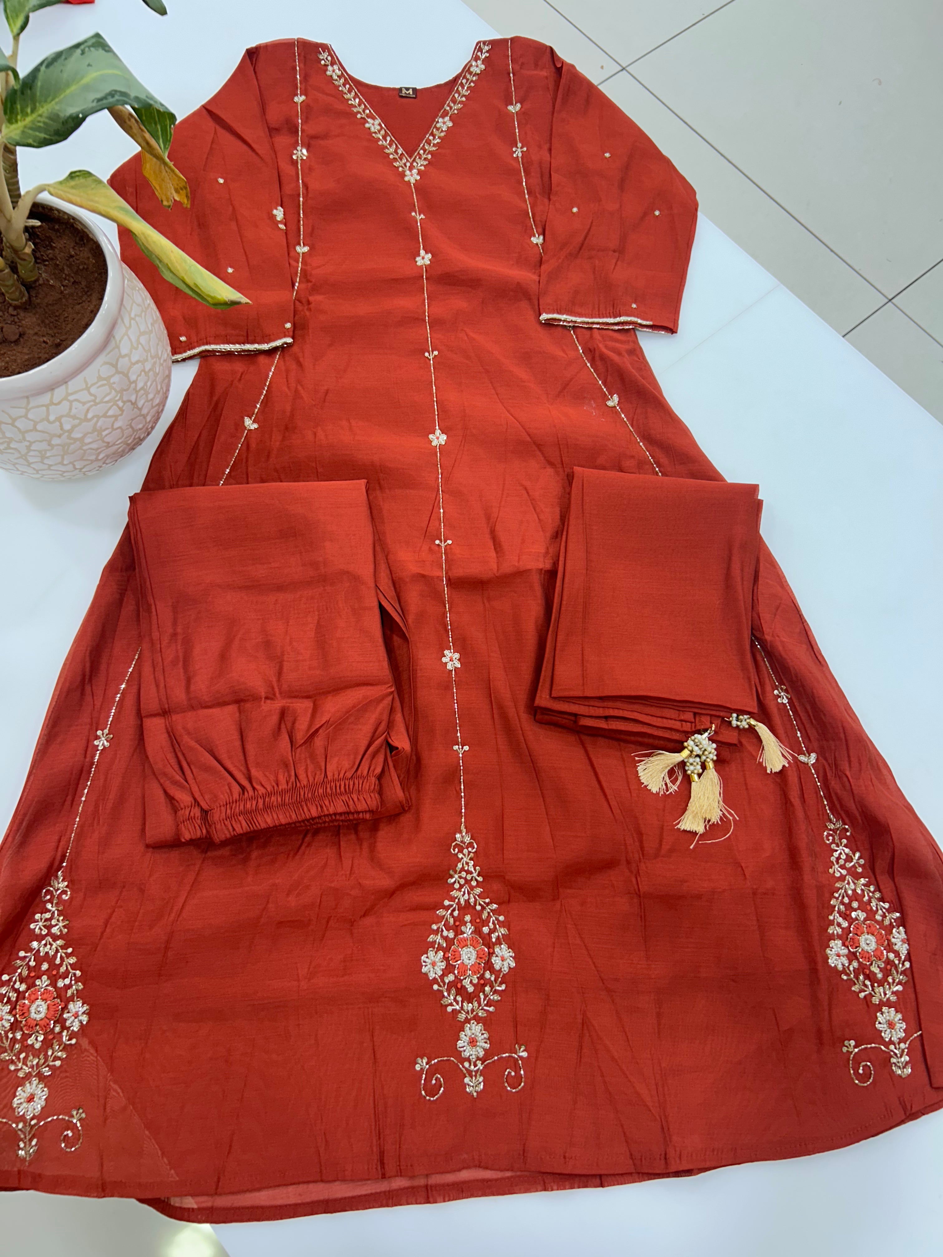 Mul chenderi A-line 3-piece set