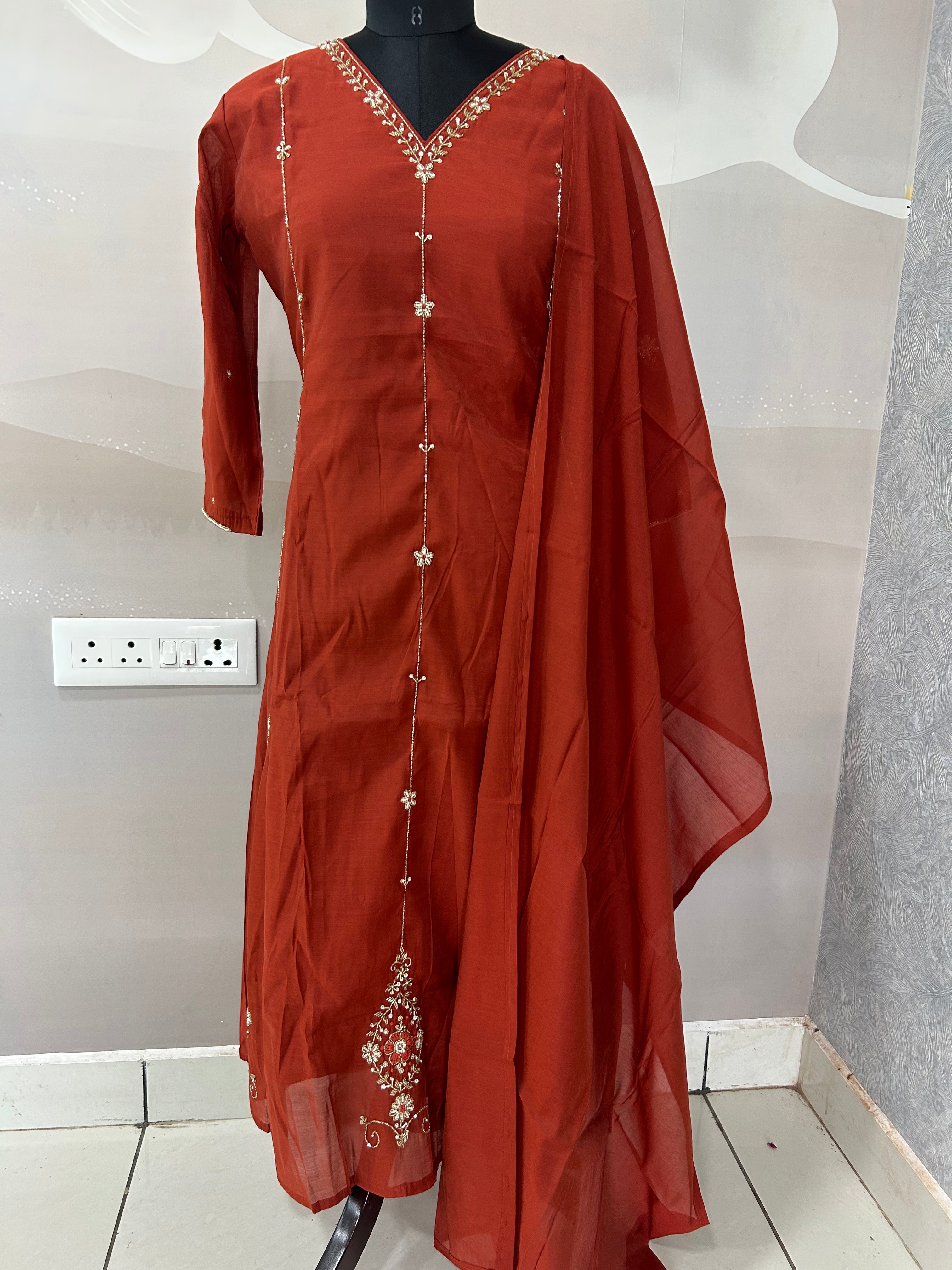 Mul chenderi A-line 3-piece set